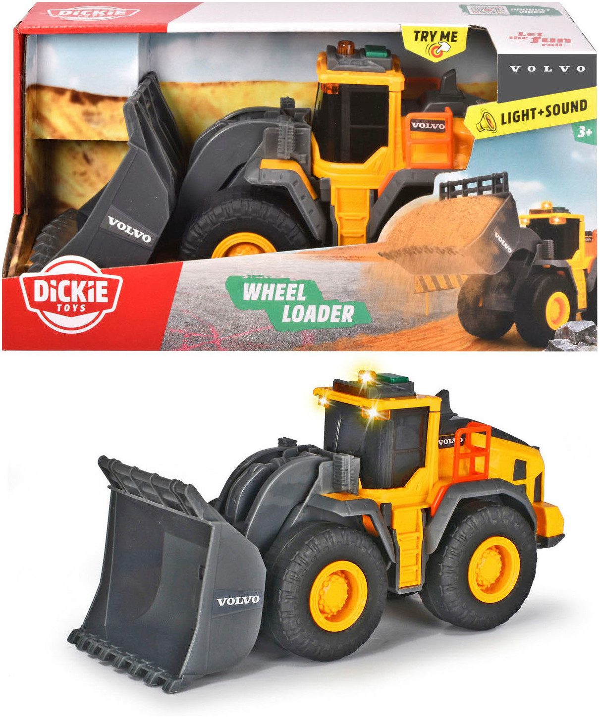 Dickie Toys Speelgoed-shovel Volvo Wheel Loader met licht en geluid