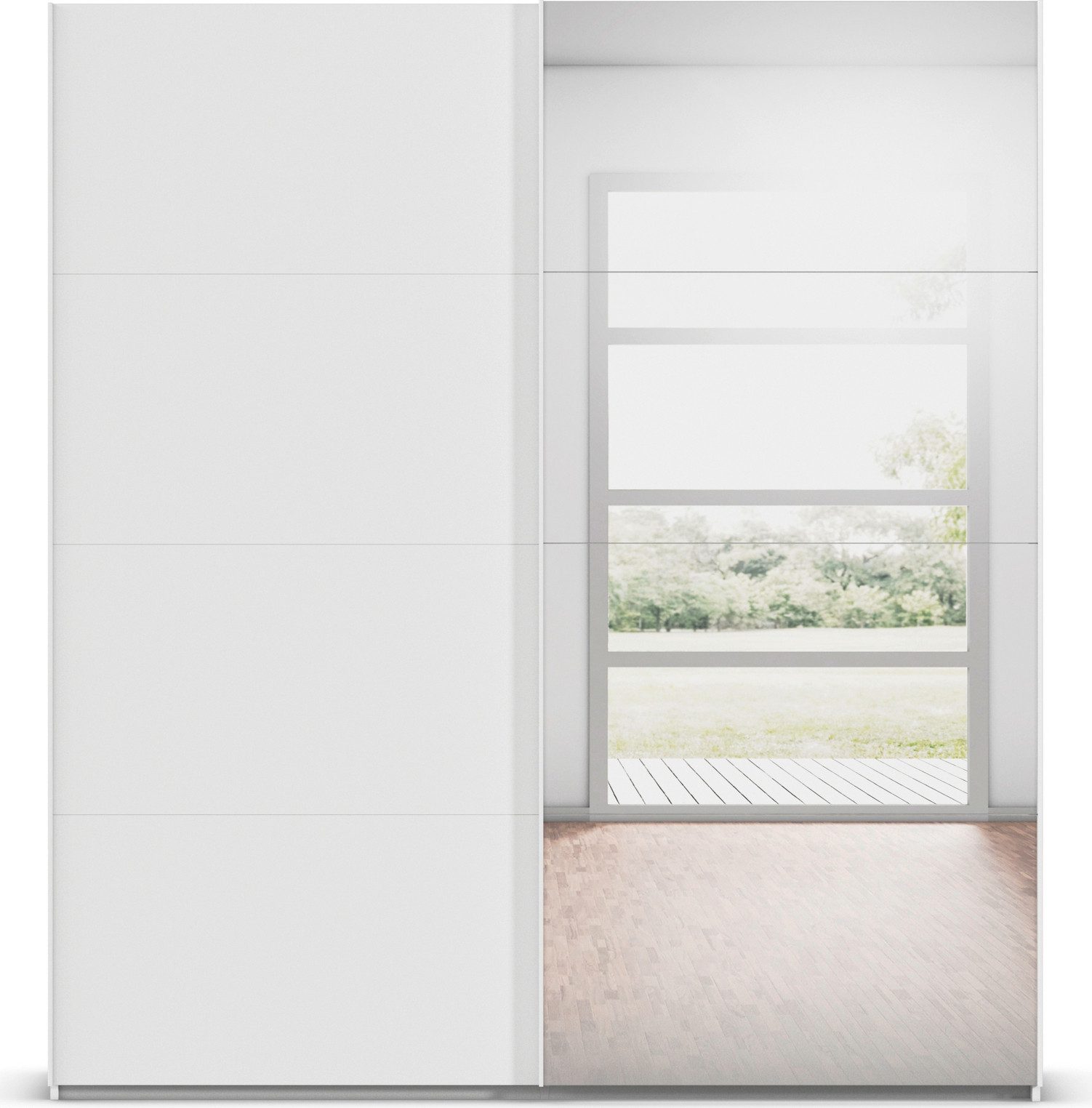 rauch Schuifdeurkast Kledingkast Kast Garderobe Slaapkamerkast EVELYN in elegante stijl met spiegel 5 breedtes veel opbergruimte made in germany