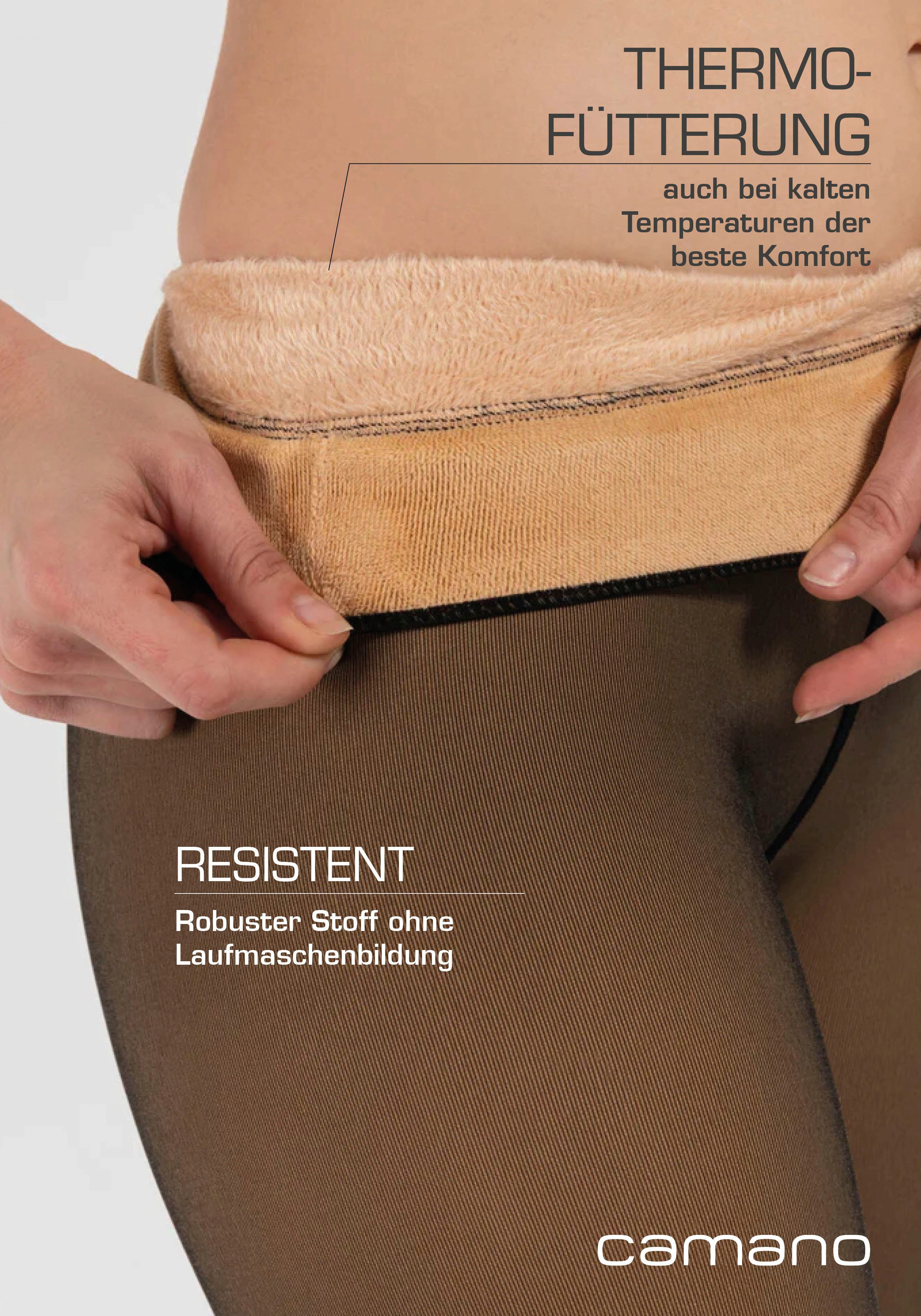 Camano Maillot Comfort Thermo warme & transparante panty, 120DEN, comfort katoen kruis (1-pack)