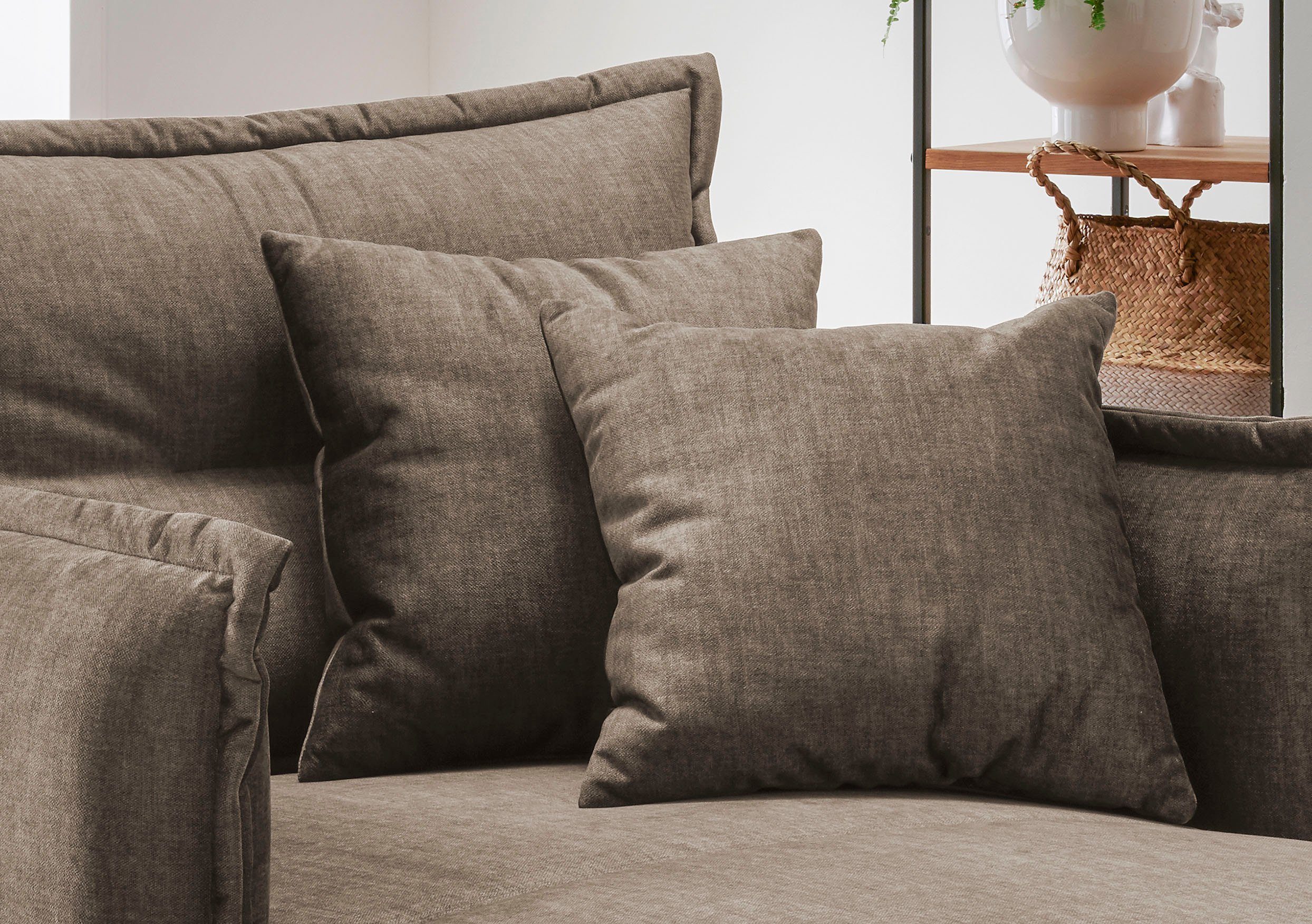 INOSIGN Loveseat LAZIO moderne fauteuil met een comfortabele bekleding, 2 stuks decoratieve sierkussens