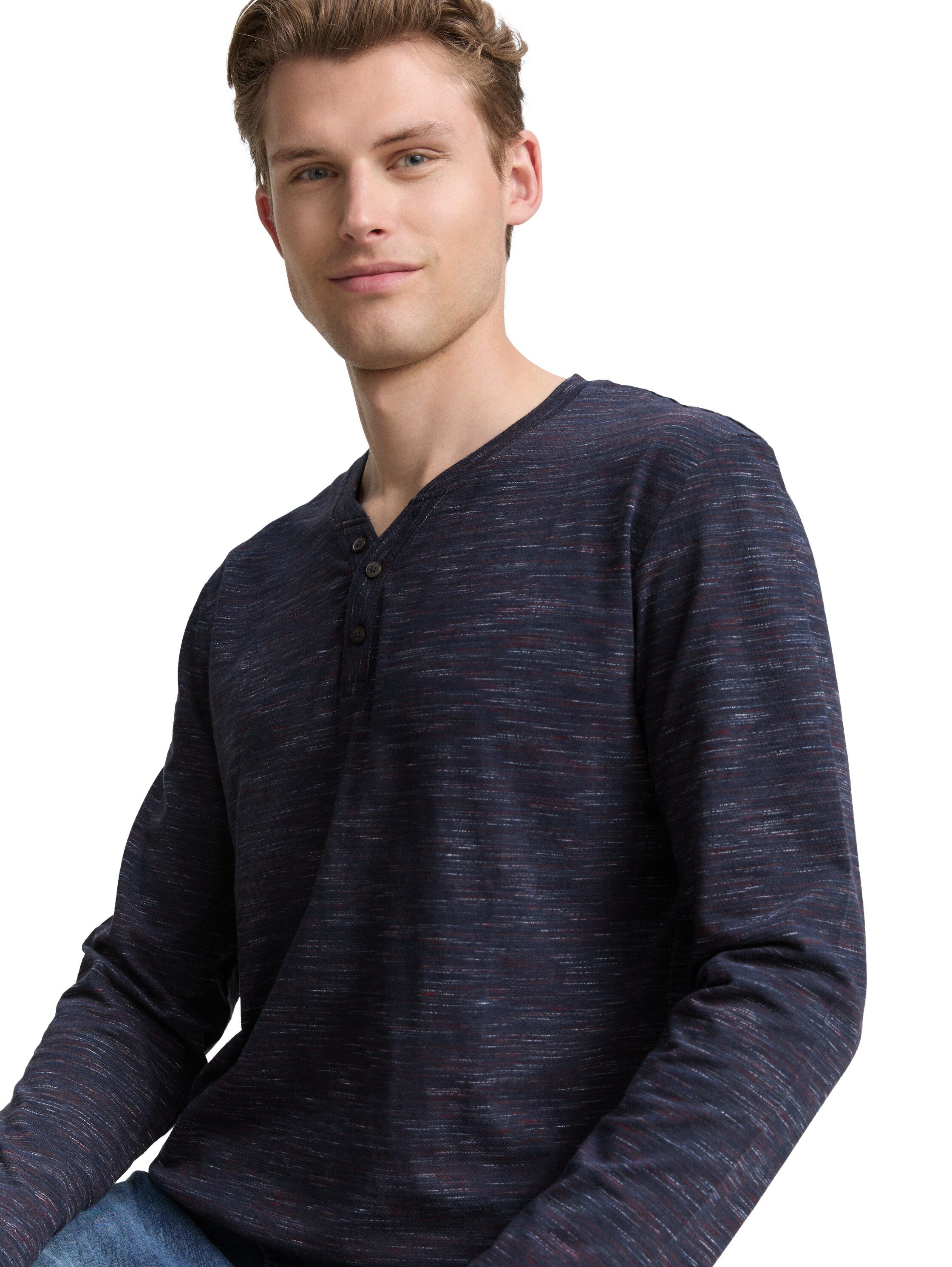 Tom Tailor Shirt met lange mouwen in gemêleerde look