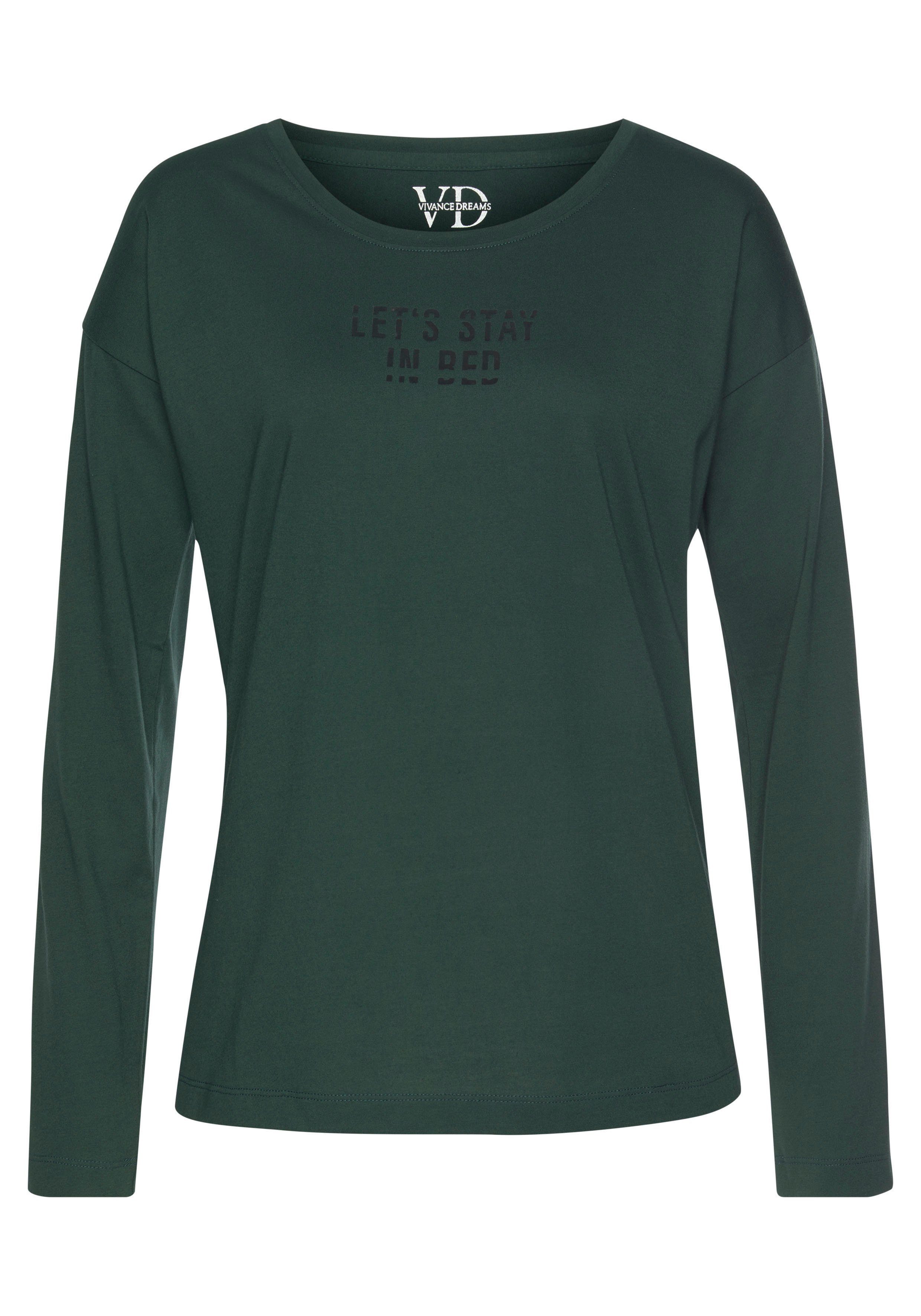 Vivance Dreams Pyjama met opschrift en gedessineerde broek (2-delig, 1 stuk)