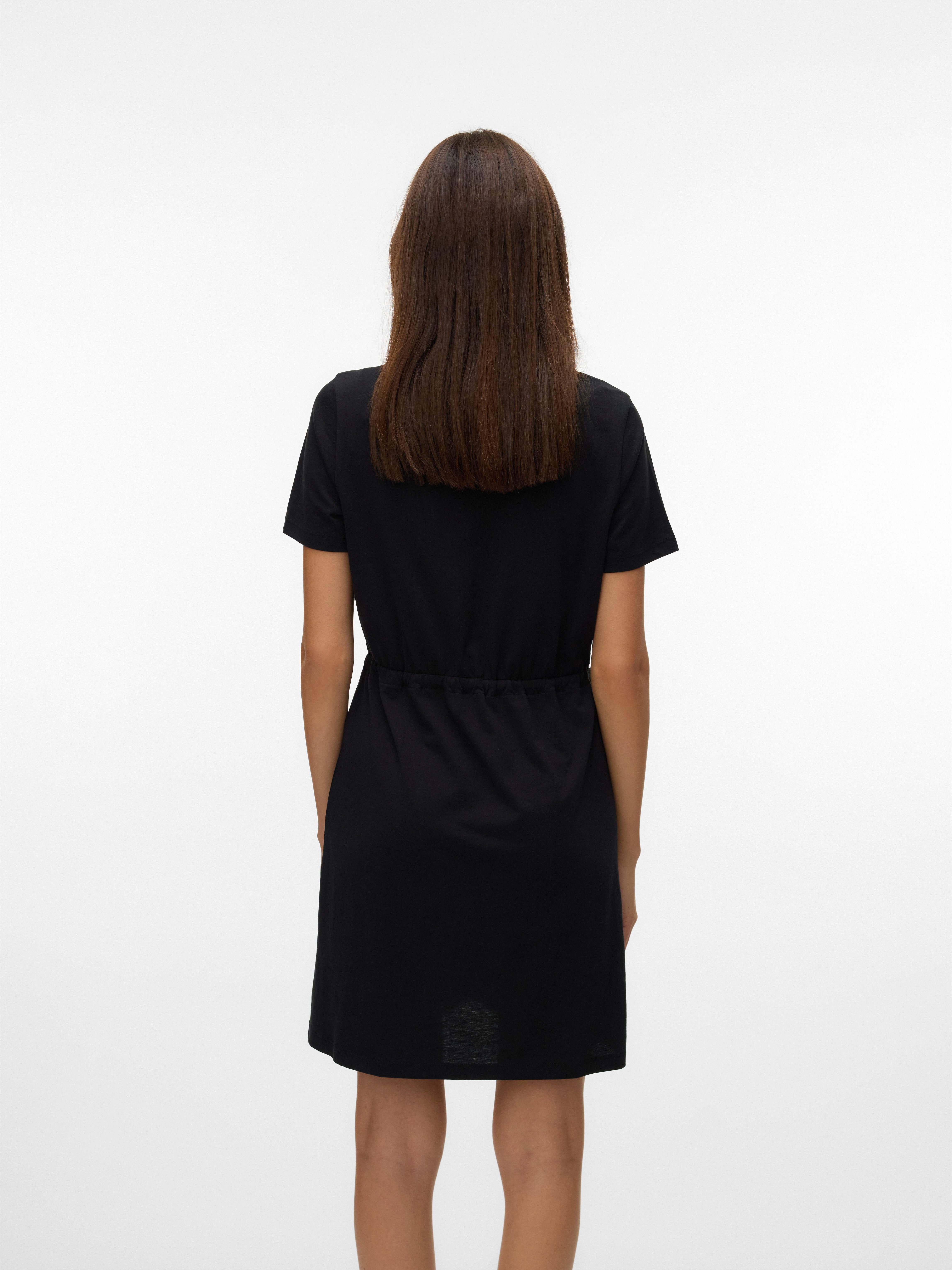 Vero Moda Shirtjurk VMLUNA SS SHORT STRING DRESS JRS NOOS