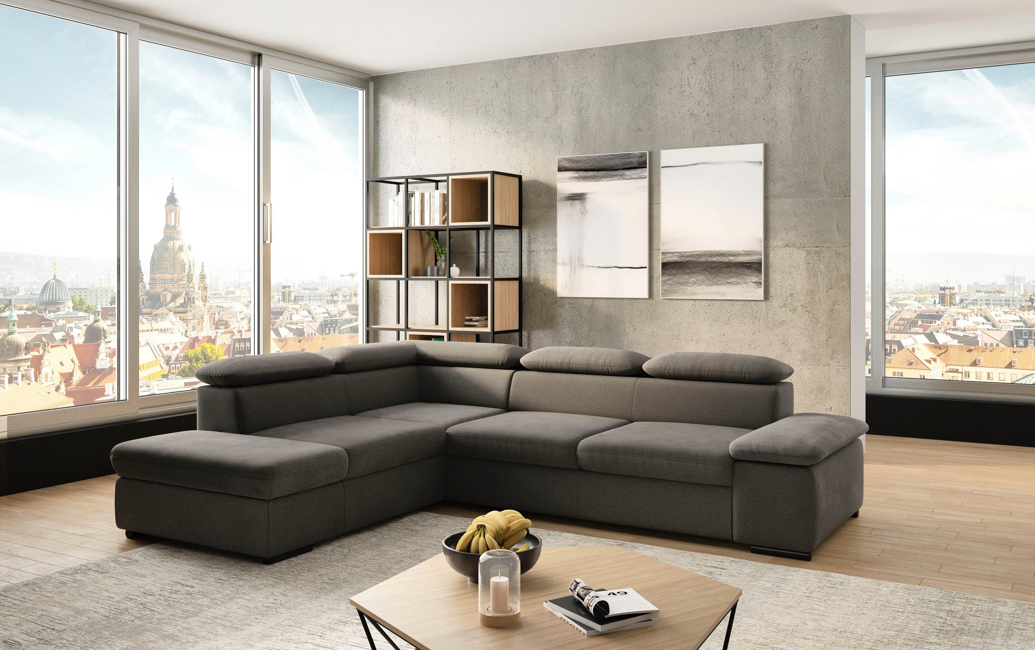 sit&more Hoekbank Alcudia L-vorm met armverstelling, optionele hoofdeindverstelling en bedfunctie