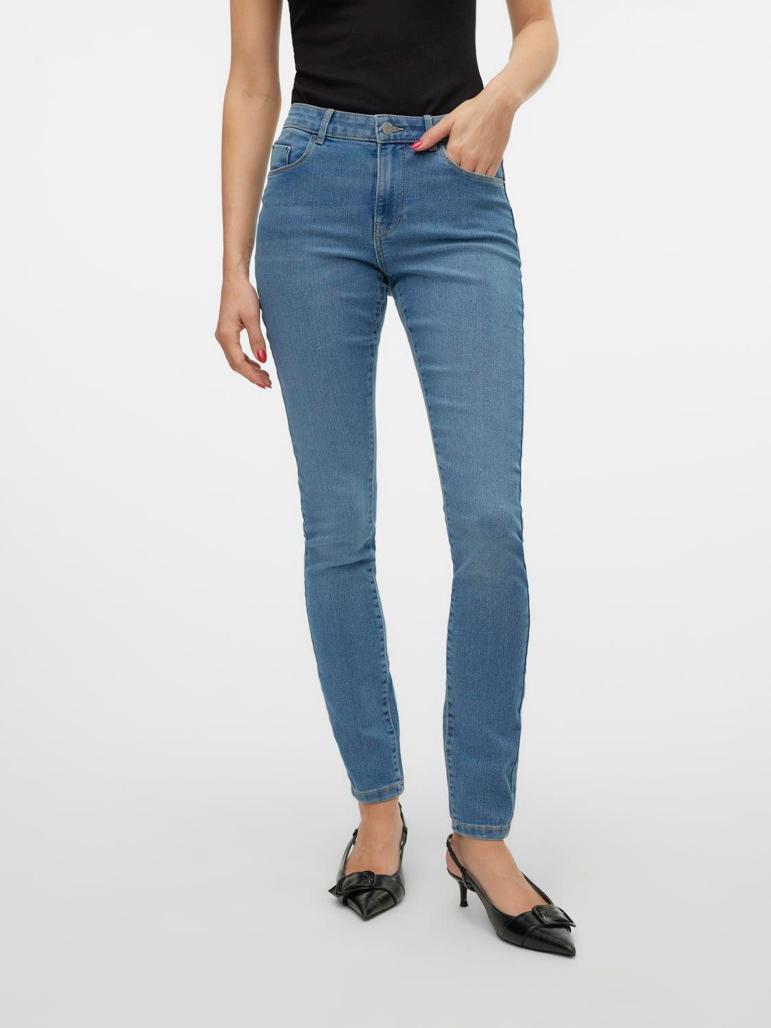 Vero Moda Skinny fit jeans VMELLY MR SKINNY JEANS BLUE NOOS