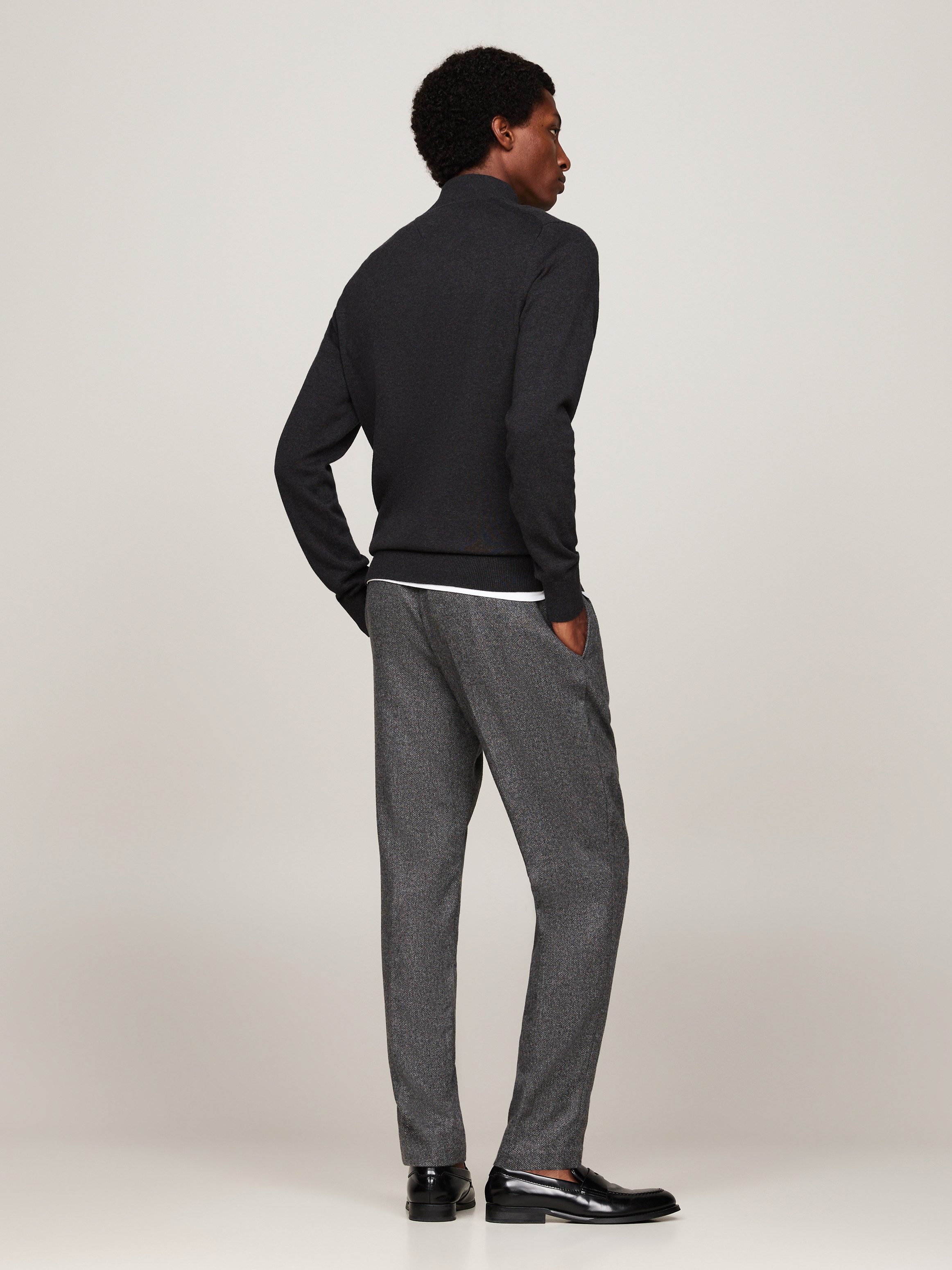Tommy Hilfiger Schipperstrui PIMA ORG CTN CASHMERE ZIP MOCK