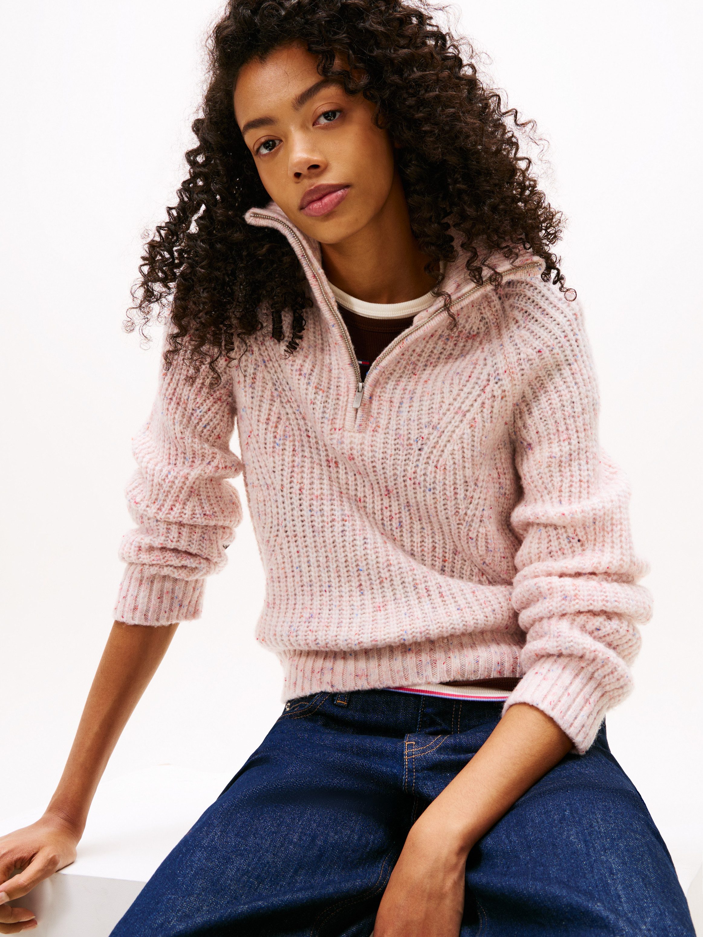 TOMMY JEANS Schipperstrui TJW NEP 1/4 ZIP SWEATER