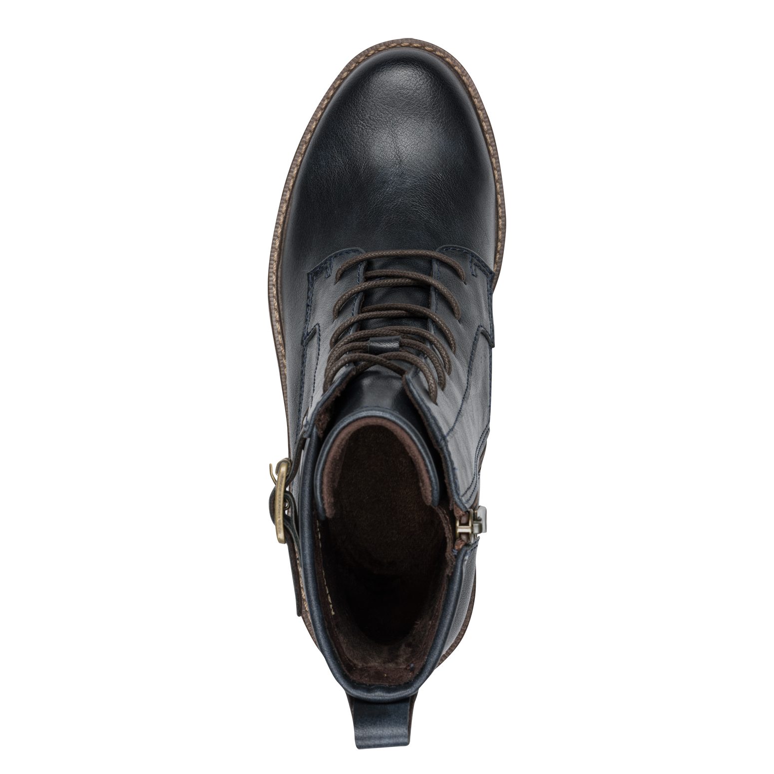 Marco Tozzi Winterlaarzen , blokhak, veterschoenen, enkellaarsjes met contrast-frame naad