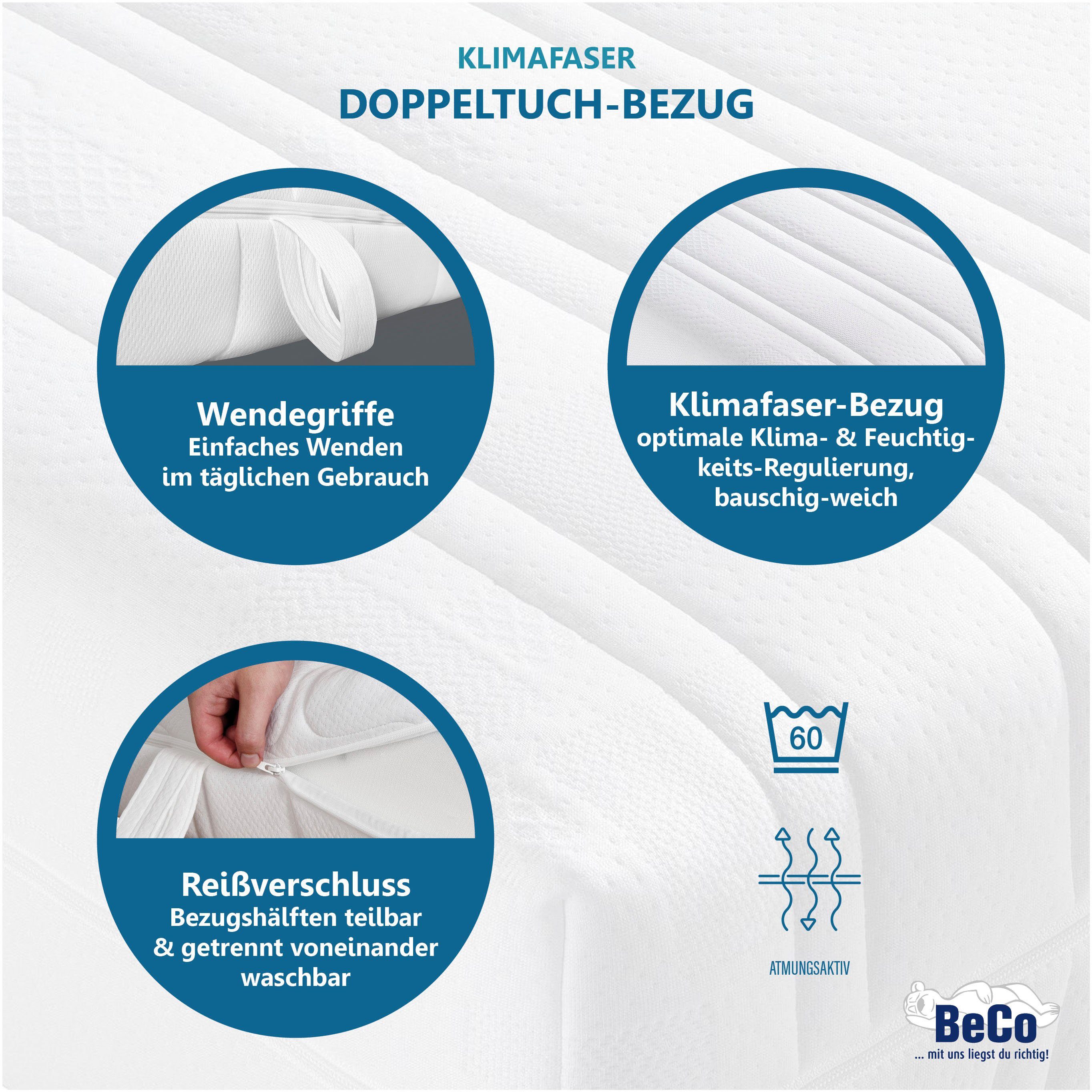 Beco Pocketveringsmatras BodyMax comfortabele matras in 90x200, 140x200 cm en andere afm hoogte 22 cm