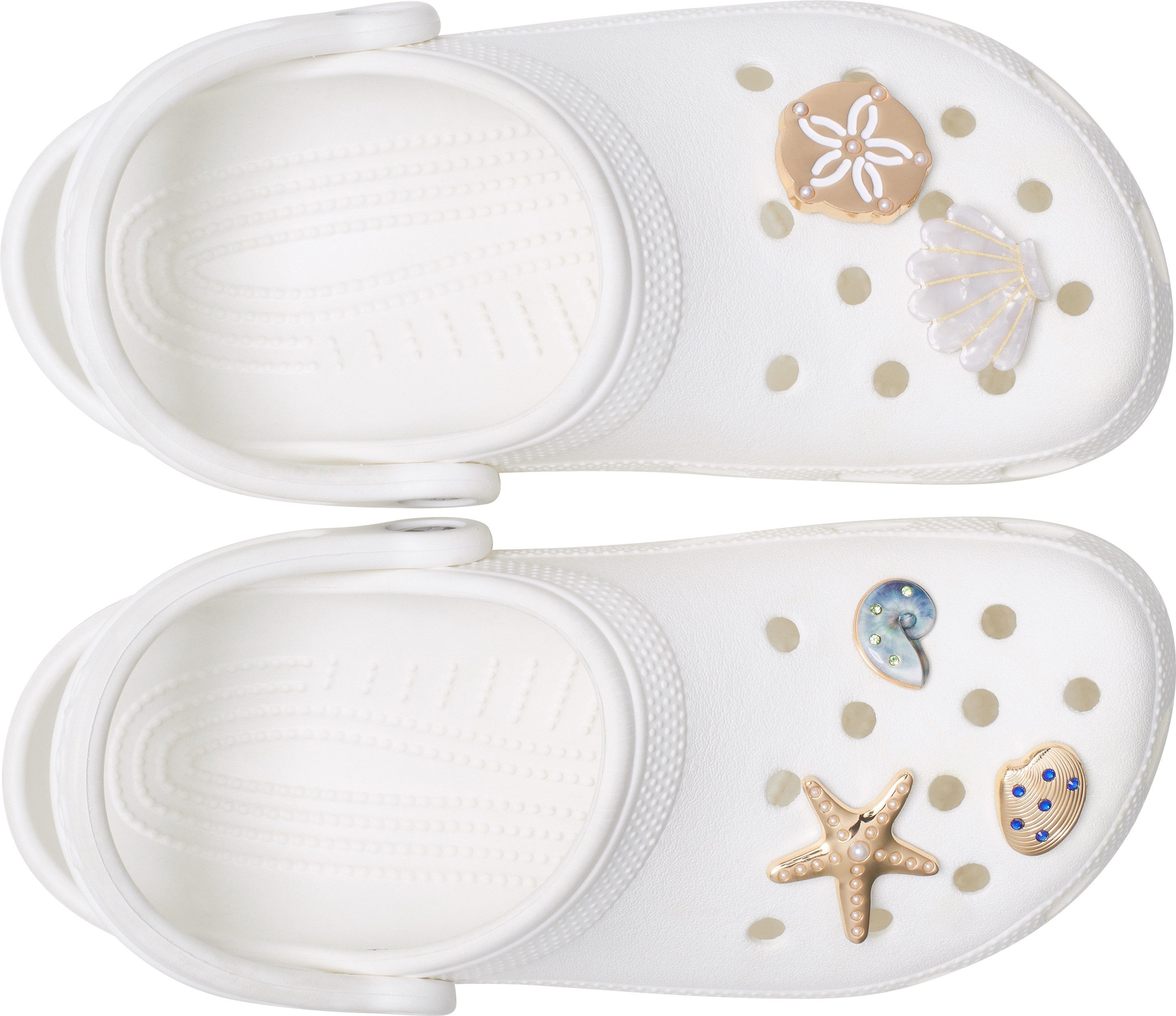 Crocs Schoenbutton Jibbitz™ Gold Seashell , charm, speld voor crocs schoenen (set, 5-delig, Geen speelgoed. Niet geschikt voor kinderen jonger dan 3 jaar)
