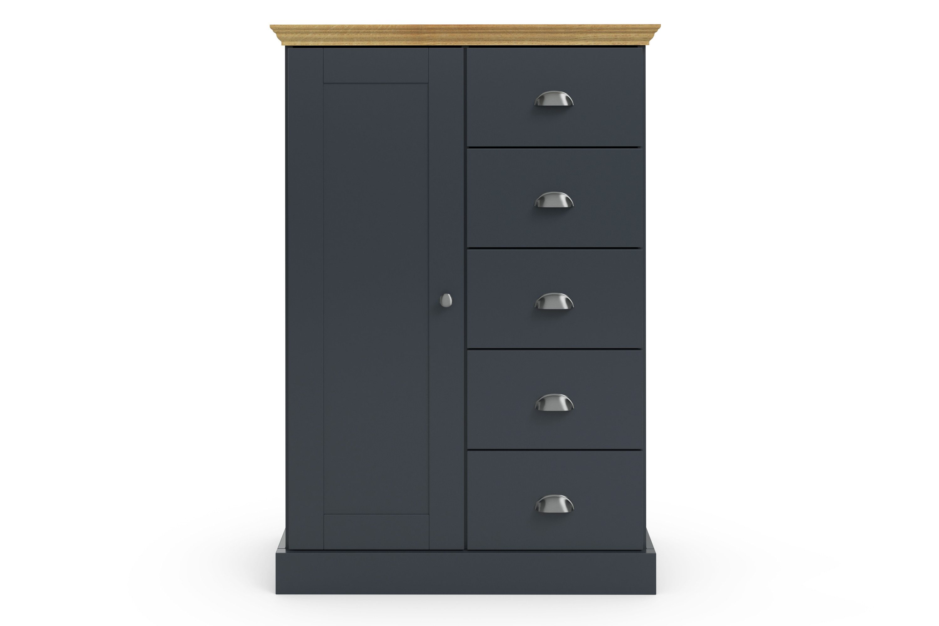 Home affaire Kast Motala 5 lades en 2 verstelbare planken, breedte 75cm, hoogte 110cm