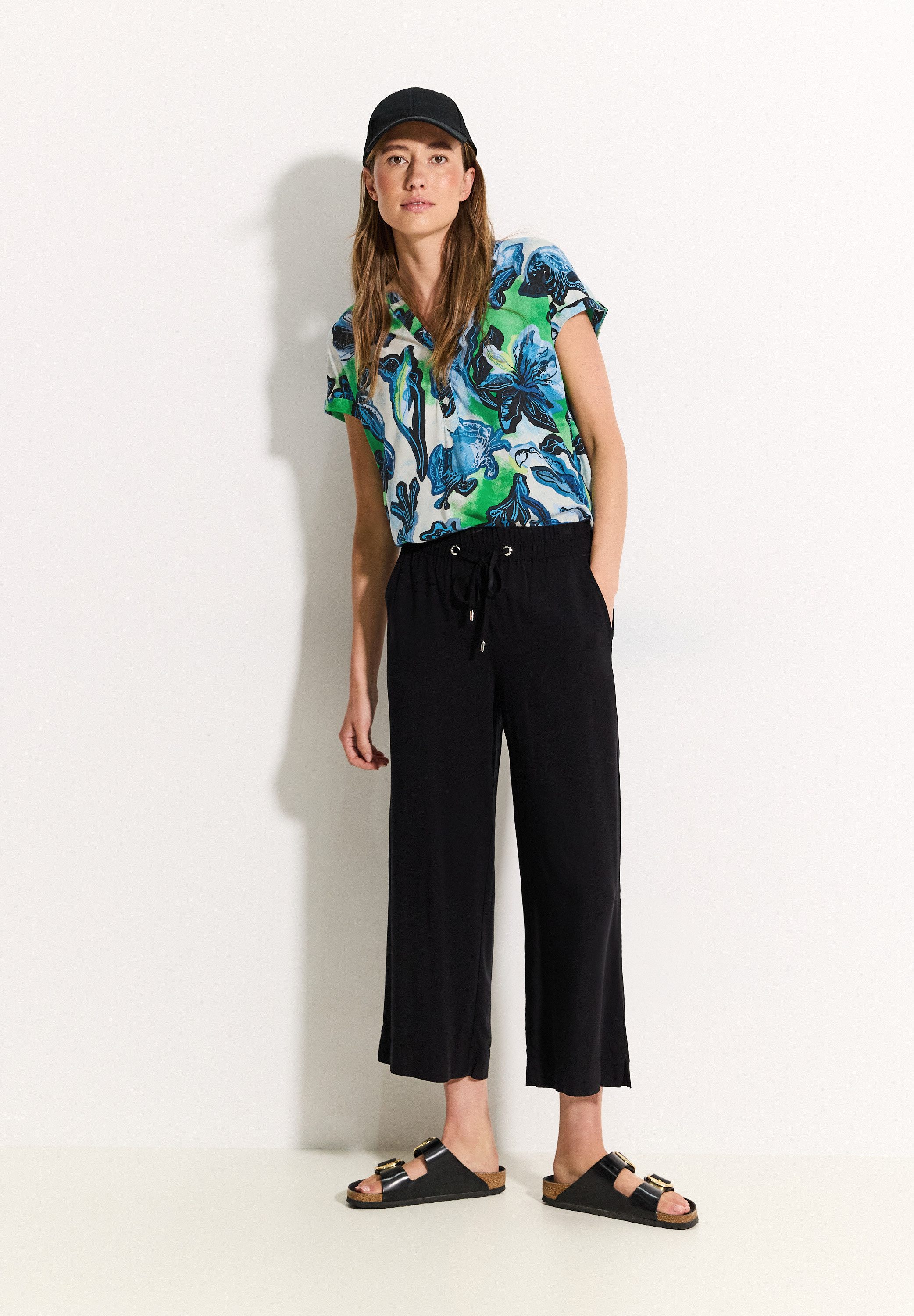 Cecil Blouse met korte mouwen van pure viscose