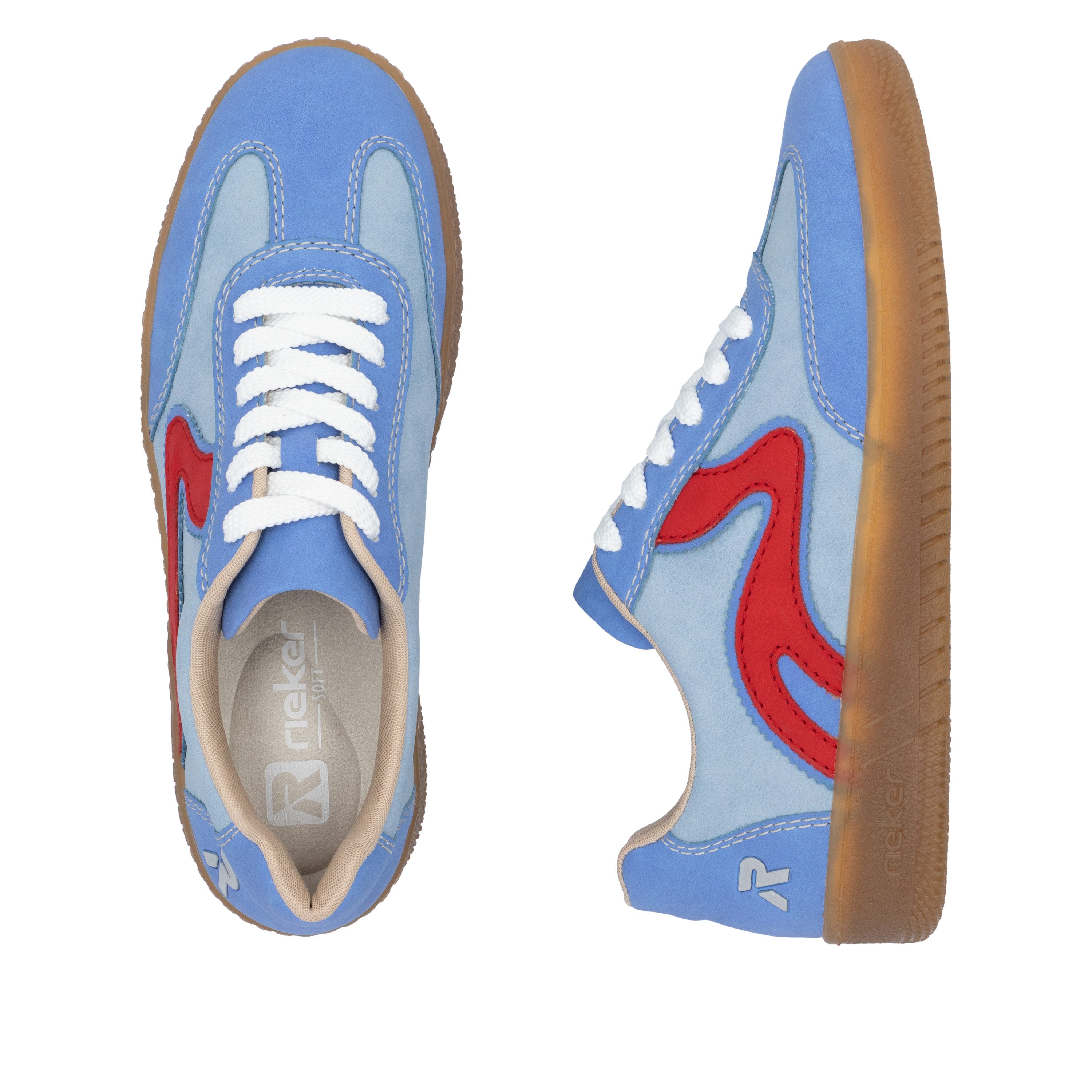 RIEKER Sport Plateausneakers vrijetijdsschoen, lage schoen, veterschoen in vegan uitvoering
