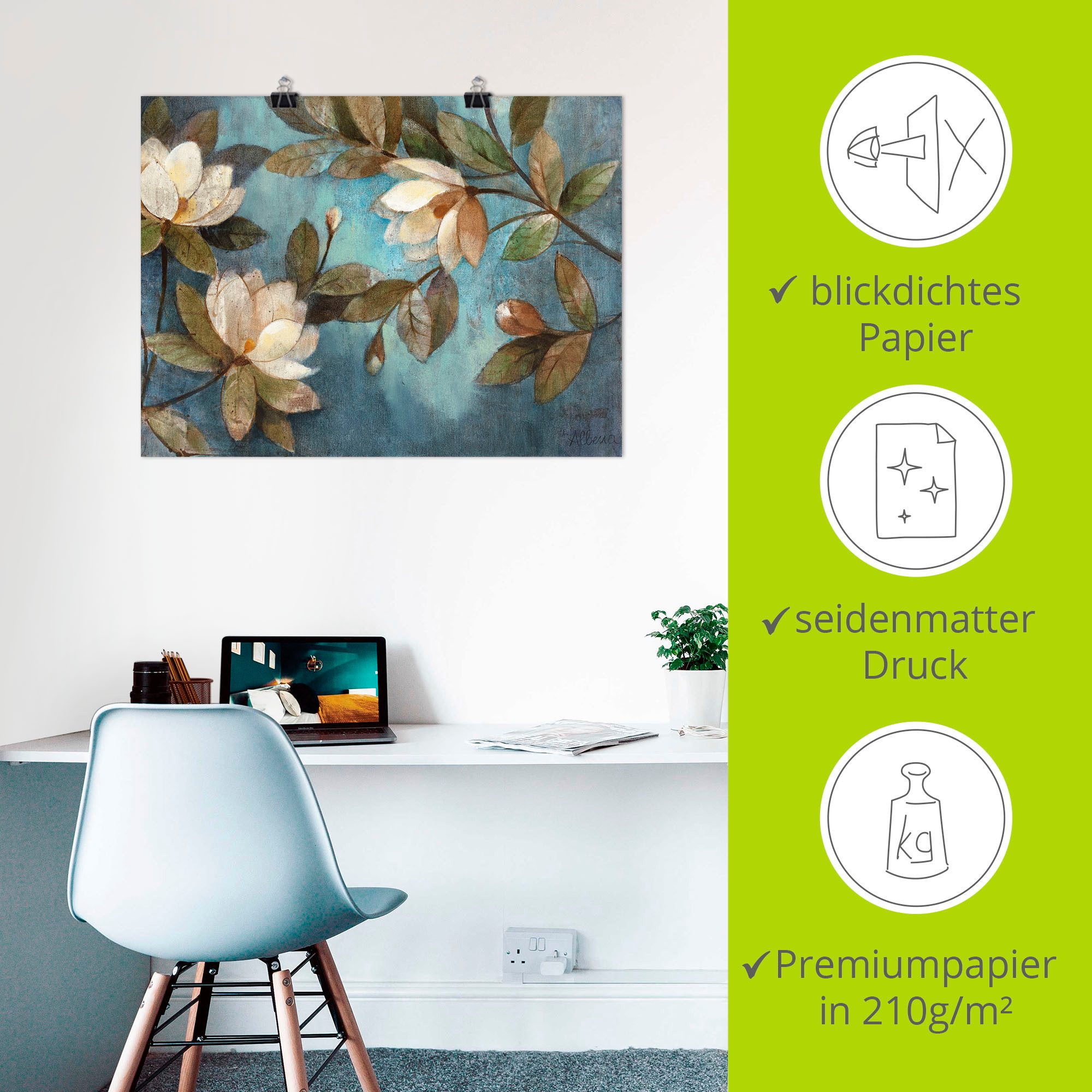 Artland Artprint Zwevende magnolia als artprint op linnen, poster, muursticker in verschillende maten