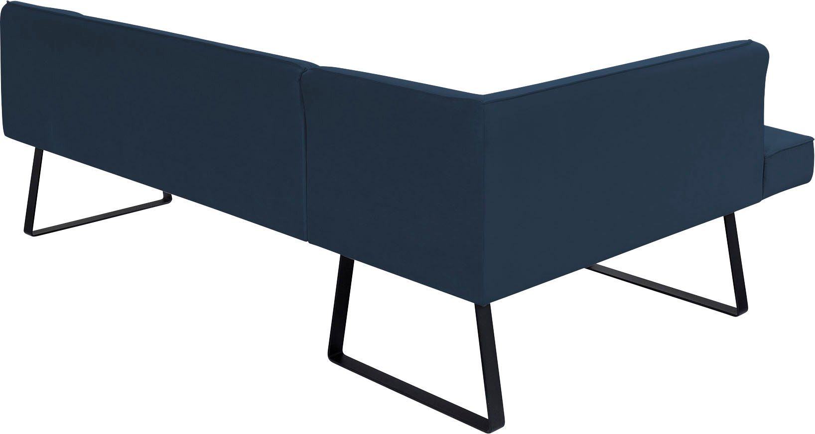 exxpo - sofa fashion Hoekbank Americano met opstaande naad en metalen poten, bekleding in verschillende kwaliteiten