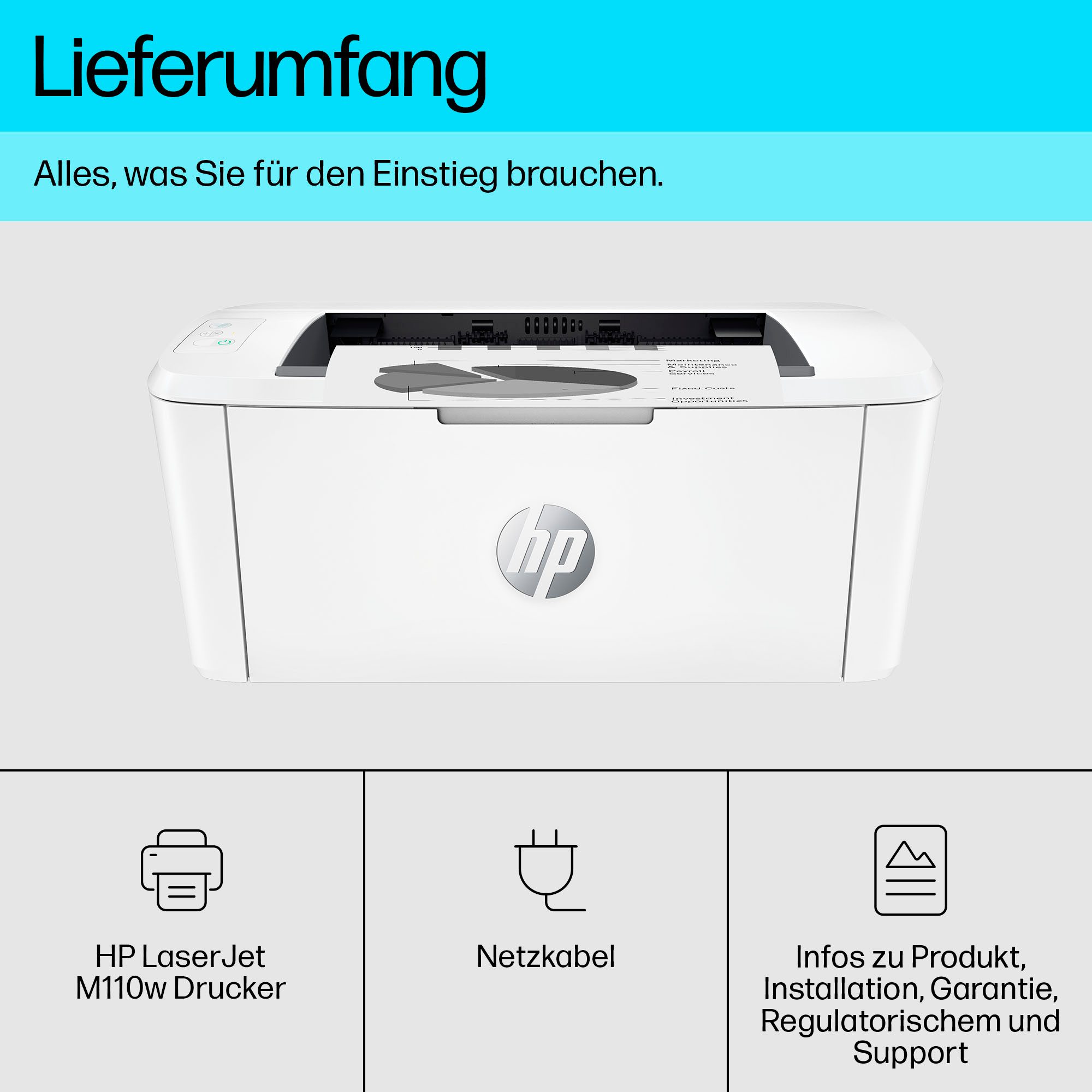 HP Zwart/wit laserprinter LaserJet M110w inclusief 2 maanden gratis printen met hp instant ink