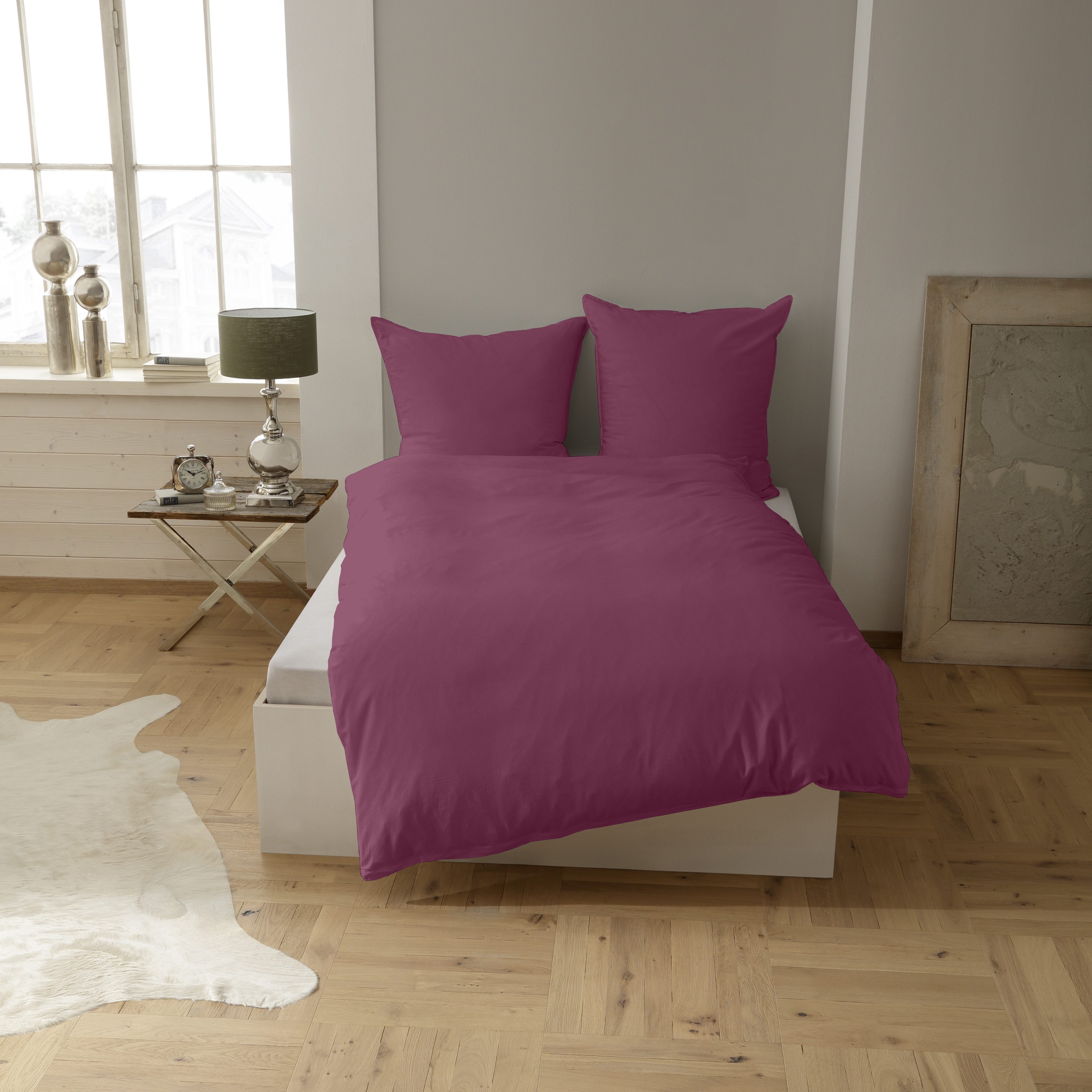CASATEX Beddengoed Uni Effen ontwerp, rits, mooie kleuren