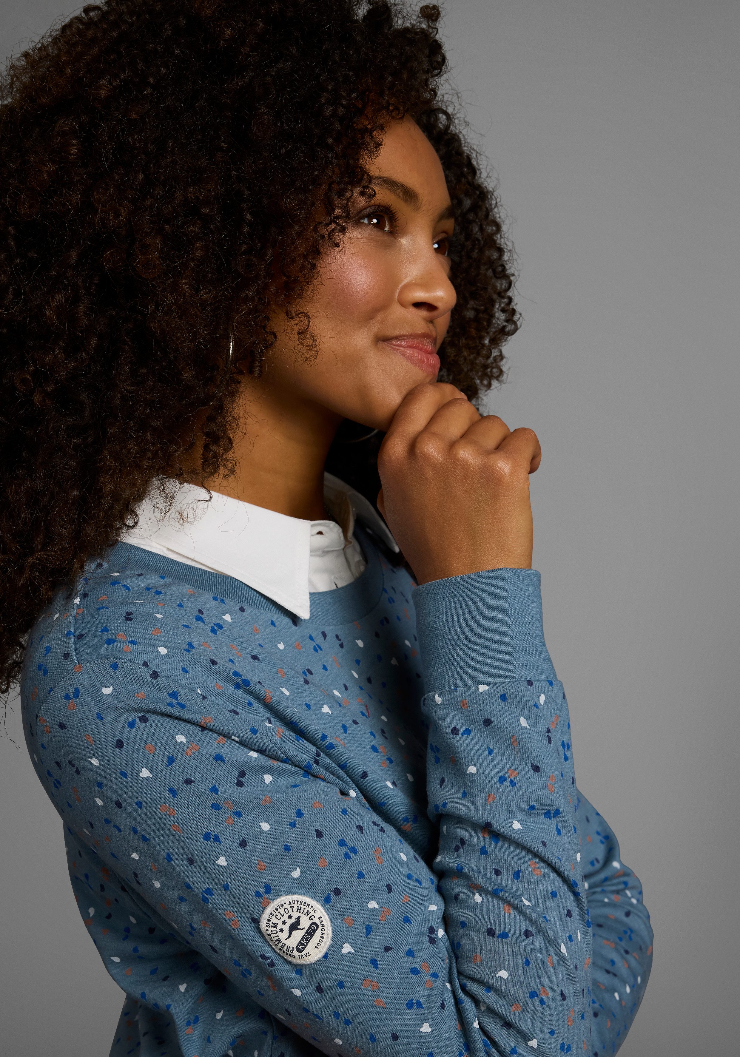 KangaROOS Sweatshirt Lange mouwen, bedrukt, ronde hals, van interlockmateriaal