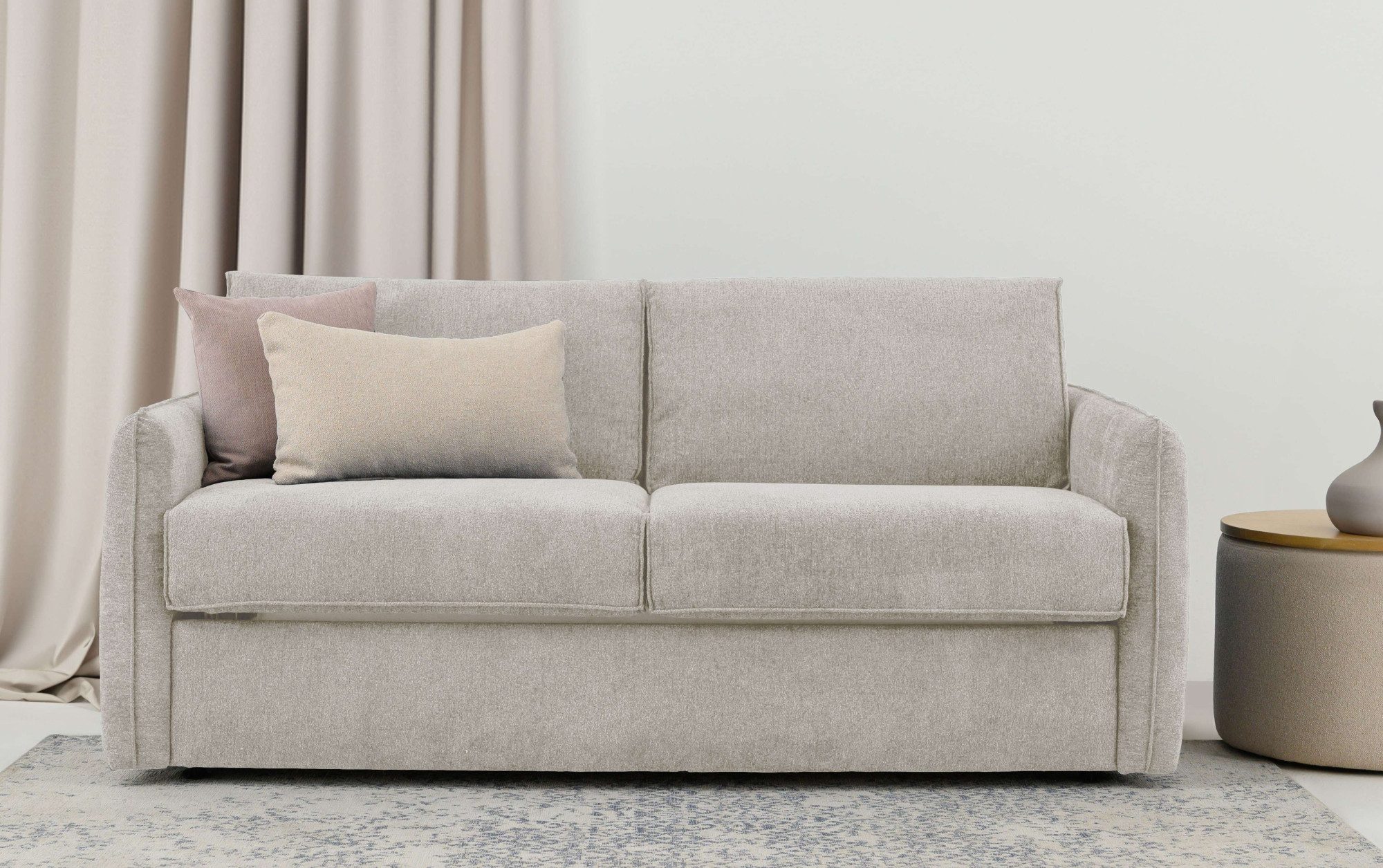 Home affaire Slaapbank Bergamons 2-zits, met doorlopende slaapfunctie, inclusief pocketveringmatras, lattenbodem bruin, slaapbanken, 140 cm x 194 cm