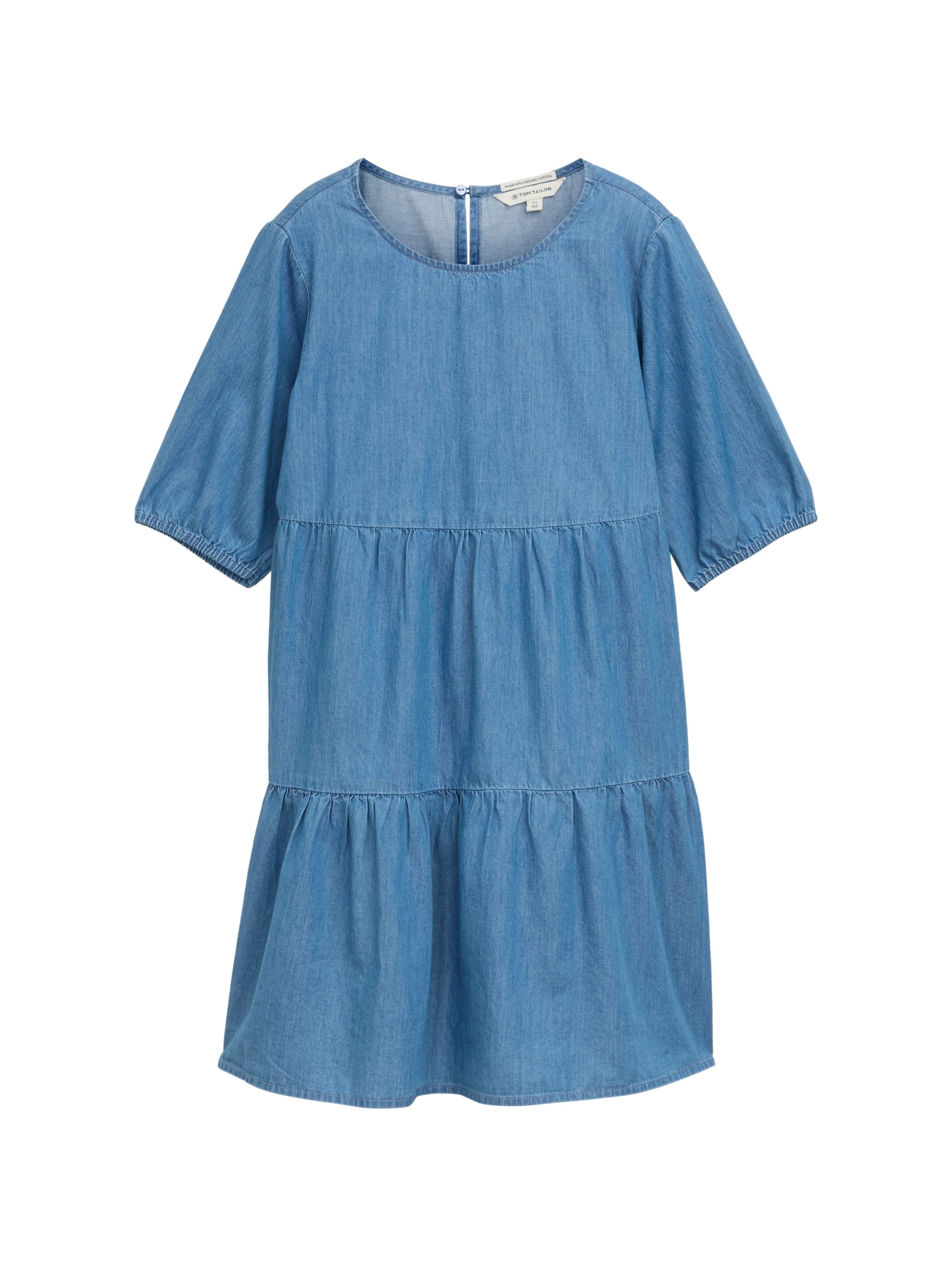 Tom Tailor Jurk in a-lijn met horizontale naden meisjes zomerjurken maat 158 blauw