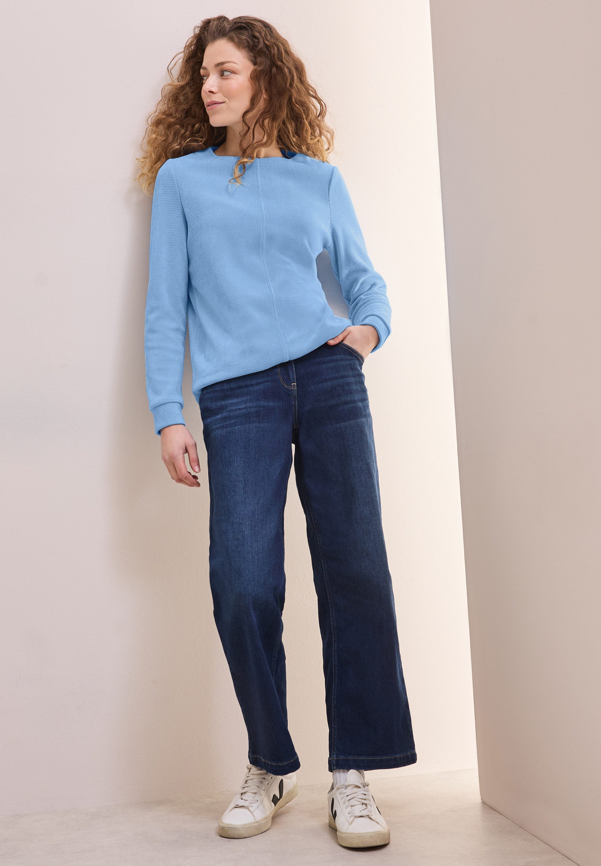Cecil Shirt met lange mouwen in cord-kwaliteit