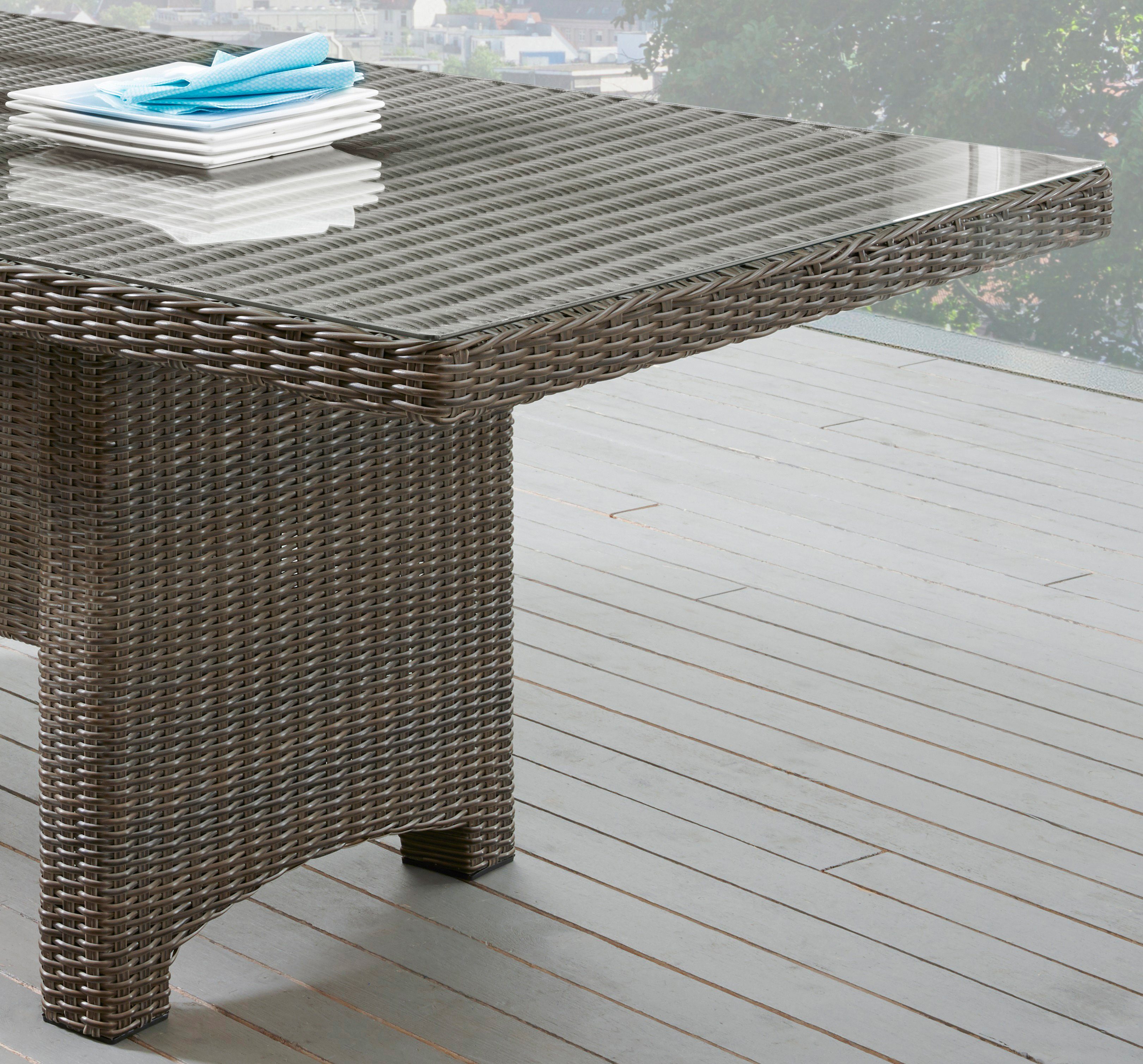 Destiny Tuintafel Luna (200x75x100cm), aluminium, polyrattan