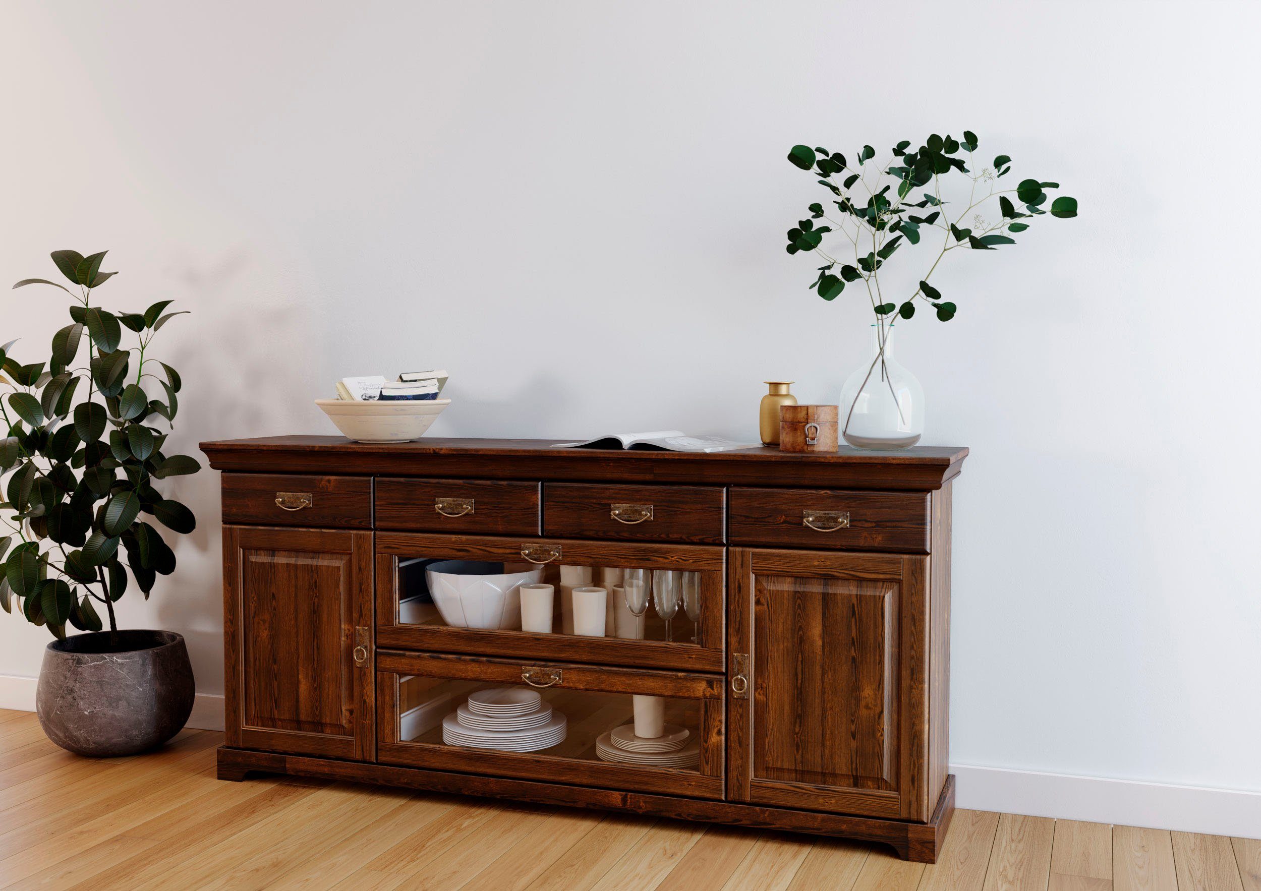 Home affaire Dressoir Rügen Commode van massief dennenhout, FSC®, breedte 145 of 180 cm