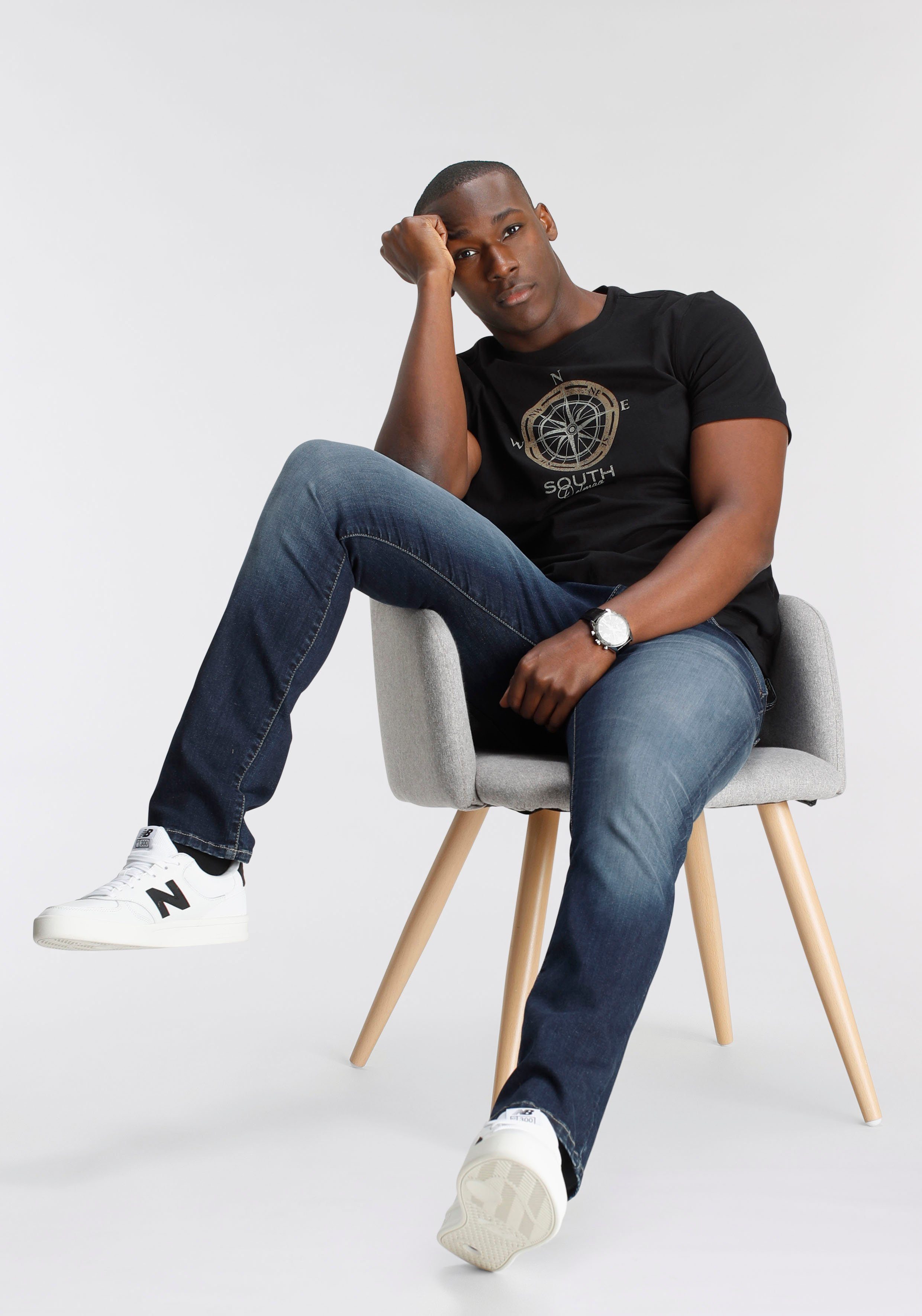 DELMAO T-shirt Korte mouw, bedrukt, ronde hals, van katoen