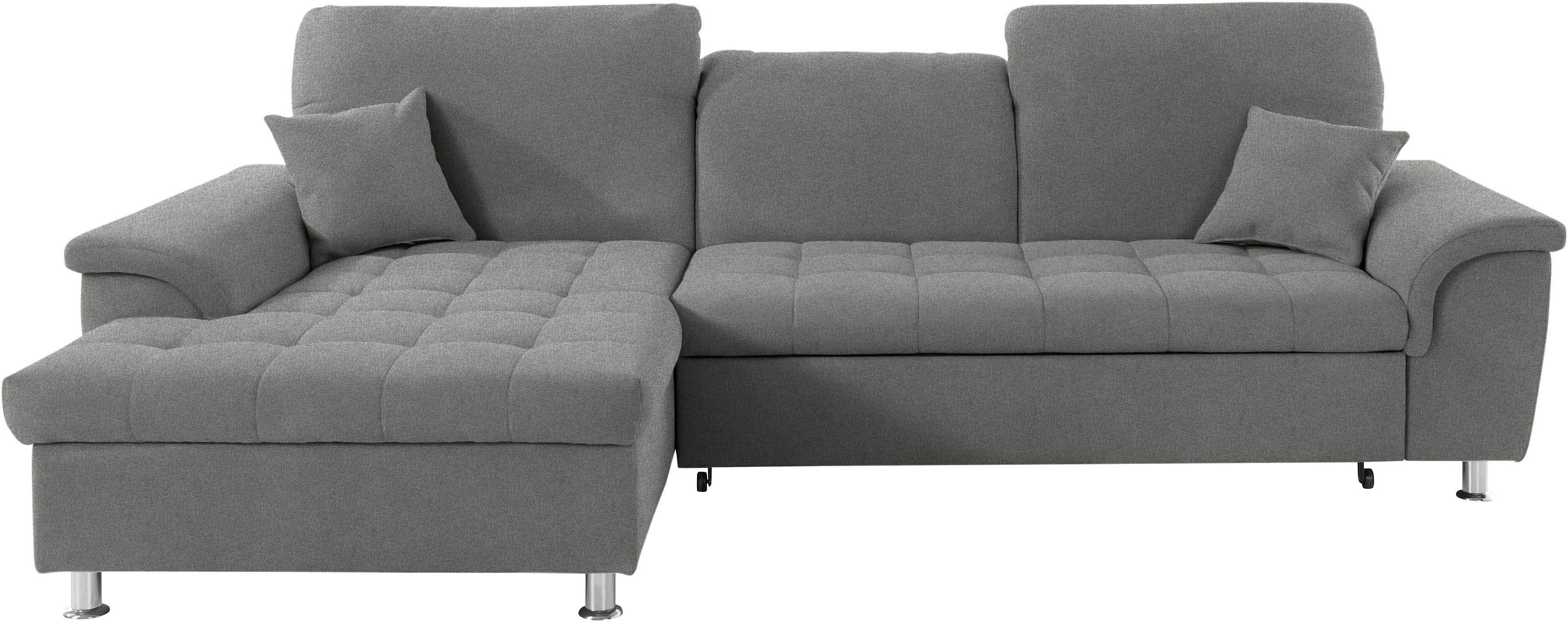 DOMO collection Hoekbank Franzi L-vorm naar keuze met verstelbare hoofdsteun (dan diepte: 170 cm)