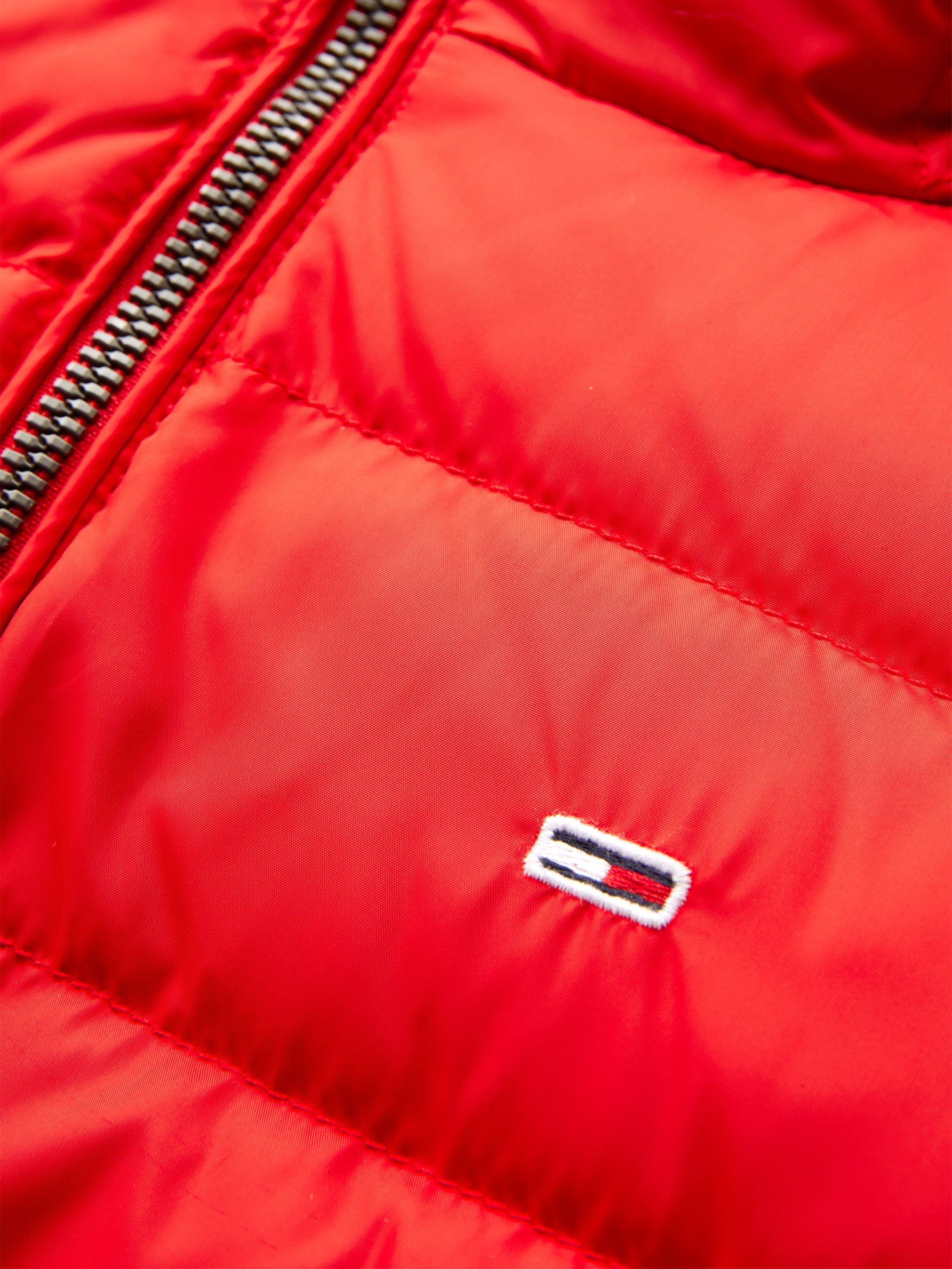 TOMMY JEANS Donsjack BASIC HOODED DOWN JACKET met imitatiebont aan de capuchon & tommy jeans-merklabel