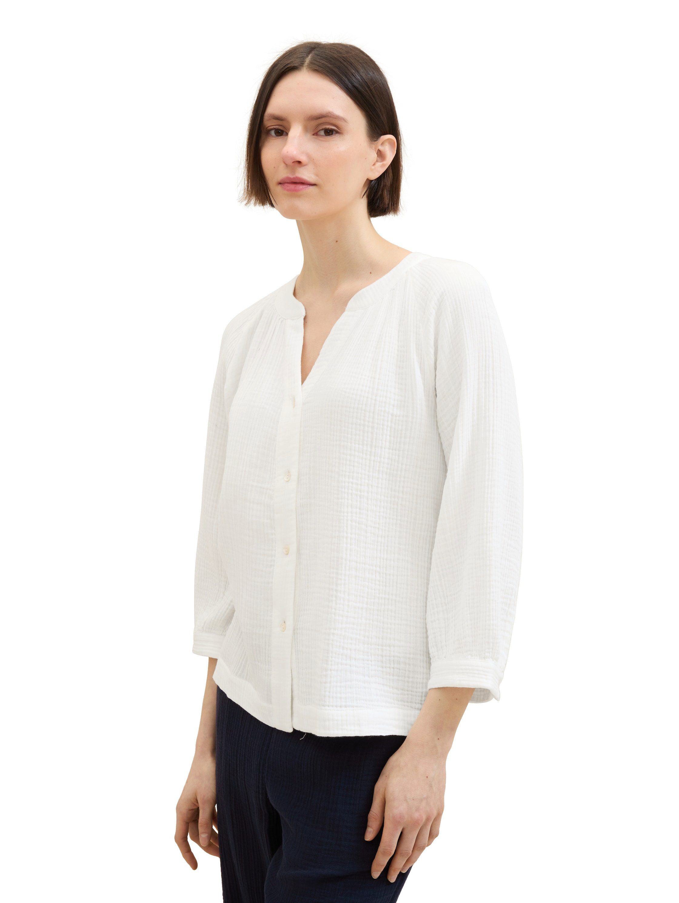 Tom Tailor Gekreukte blouse in krinkel-look