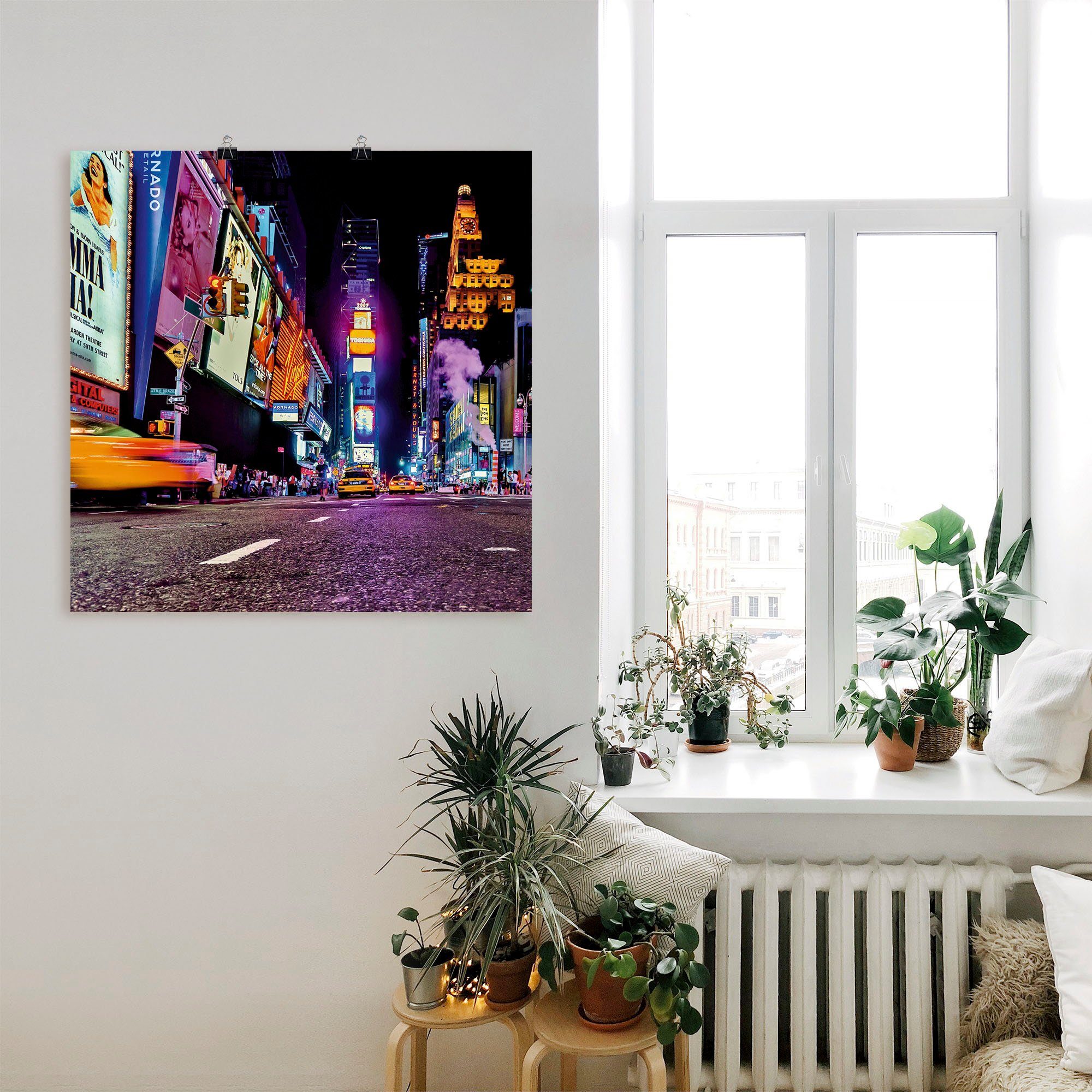 Artland Artprint New York nachtleven als artprint op linnen, muursticker of poster in verschillende maten