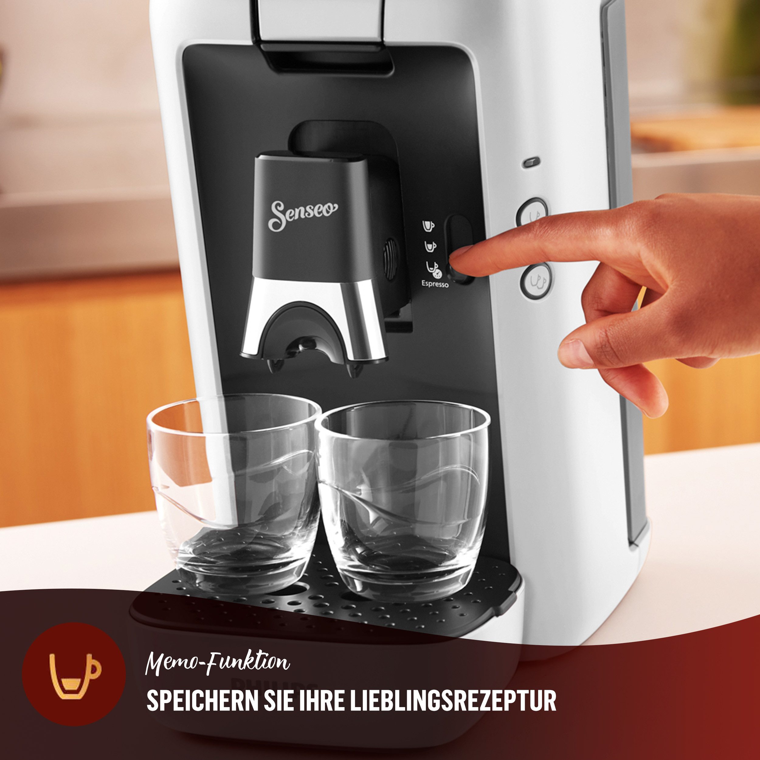Senseo Koffiepadautomaat Maestro CSA260/10, met drie koffie-instellingen, van 80% gerecycled plastic, memo-functie, inclusief gratis toevoeging, waarde 14€ rrp