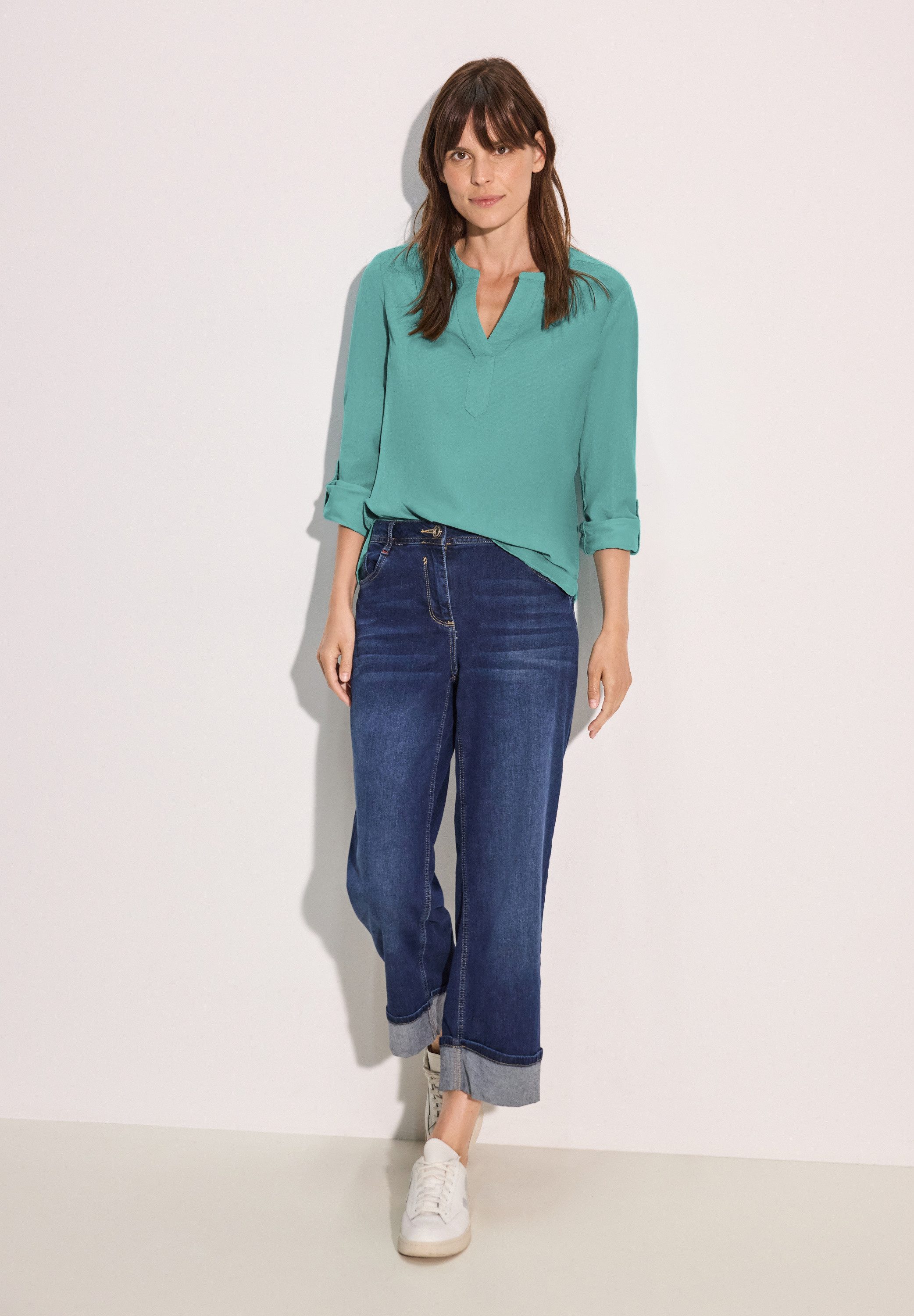 Cecil Blouse met lange mouwen met ingesneden ronde hals
