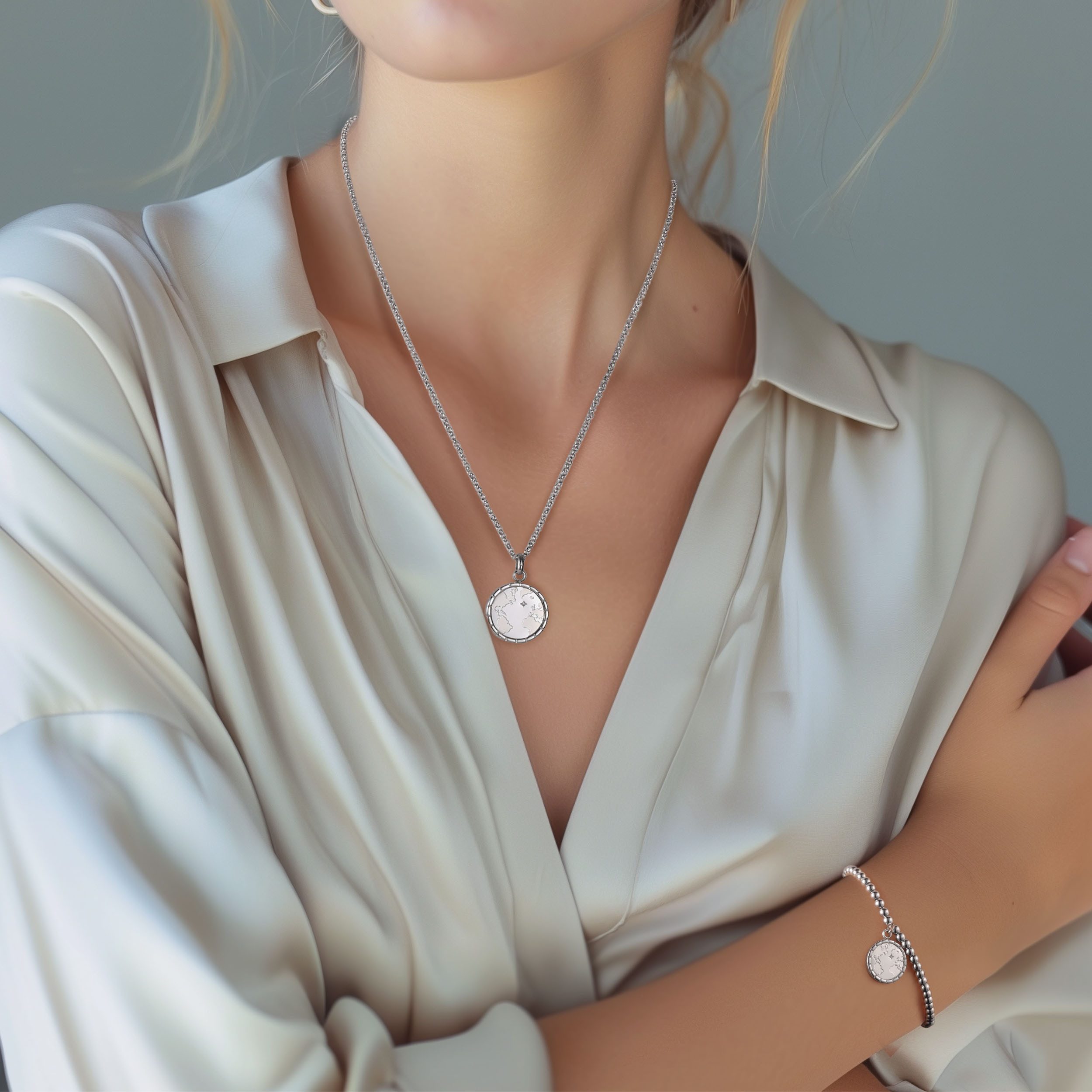 Firetti Armband Sieraad cadeau roestvrij staal armbanden armbandketting planet earth wereld