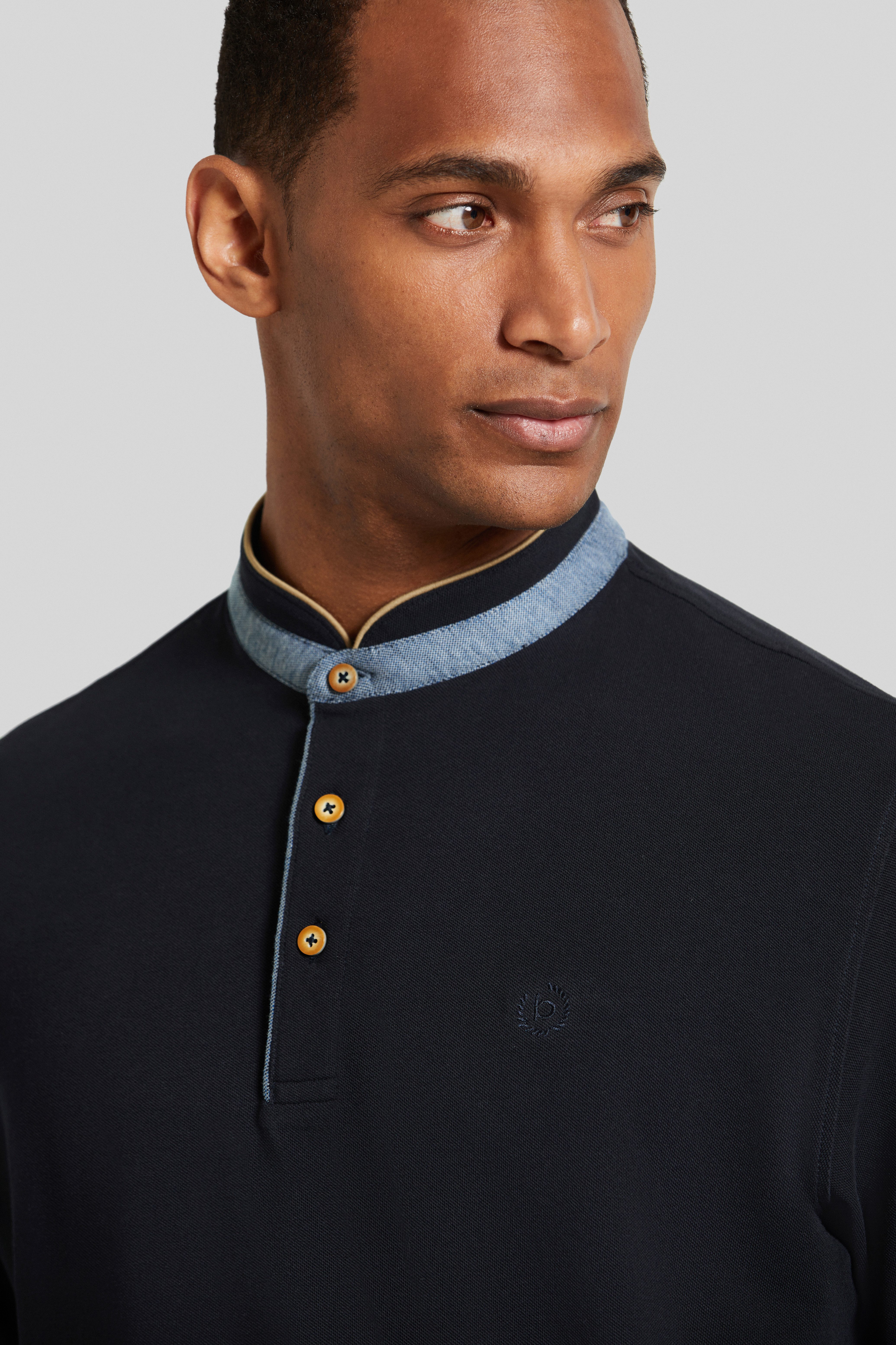 Bugatti Poloshirt met modieuze staande kraag