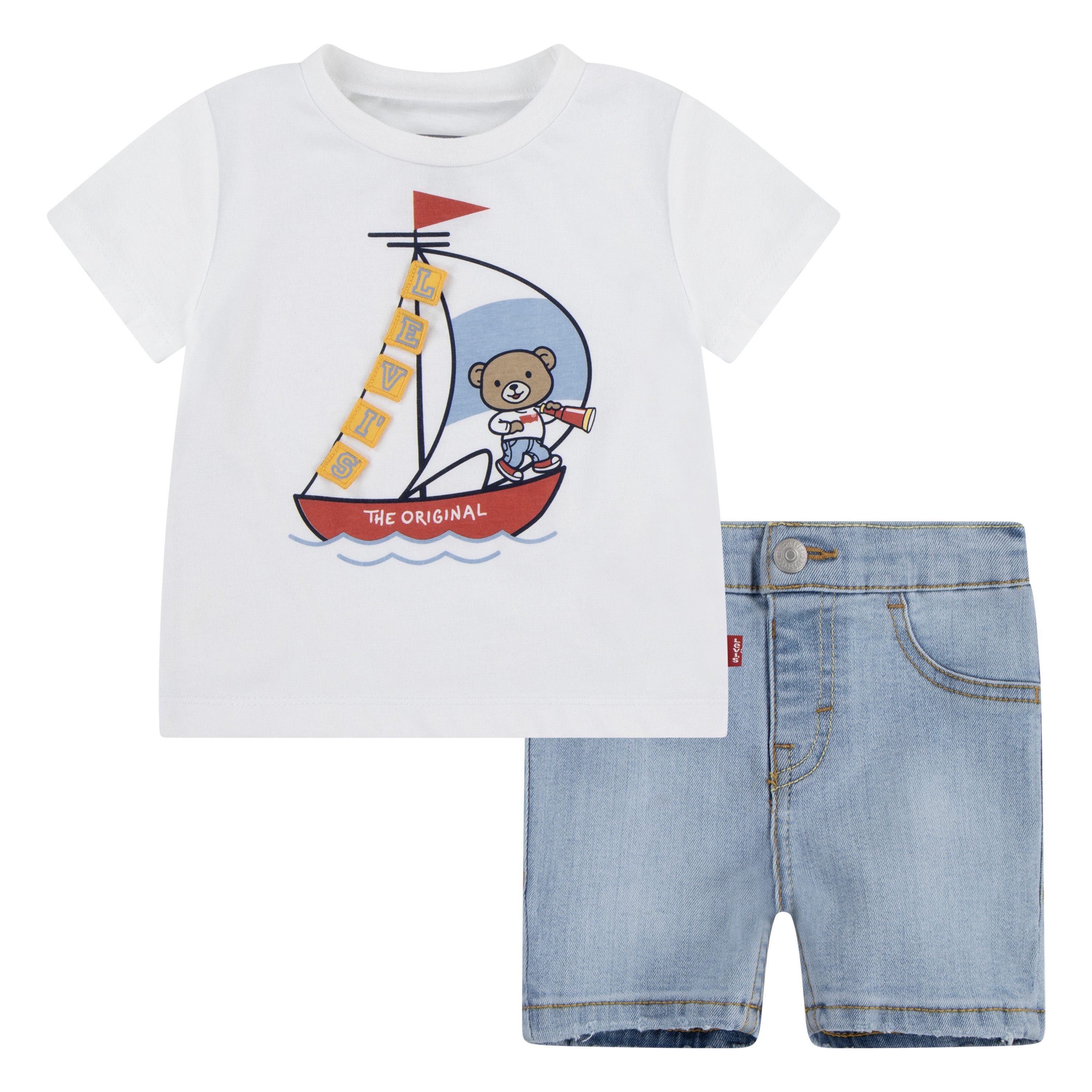 Levi's Kidswear T-shirt short LVB LEVI 3D SAILING DENIM SET (set, 2-delig, 2-delig)