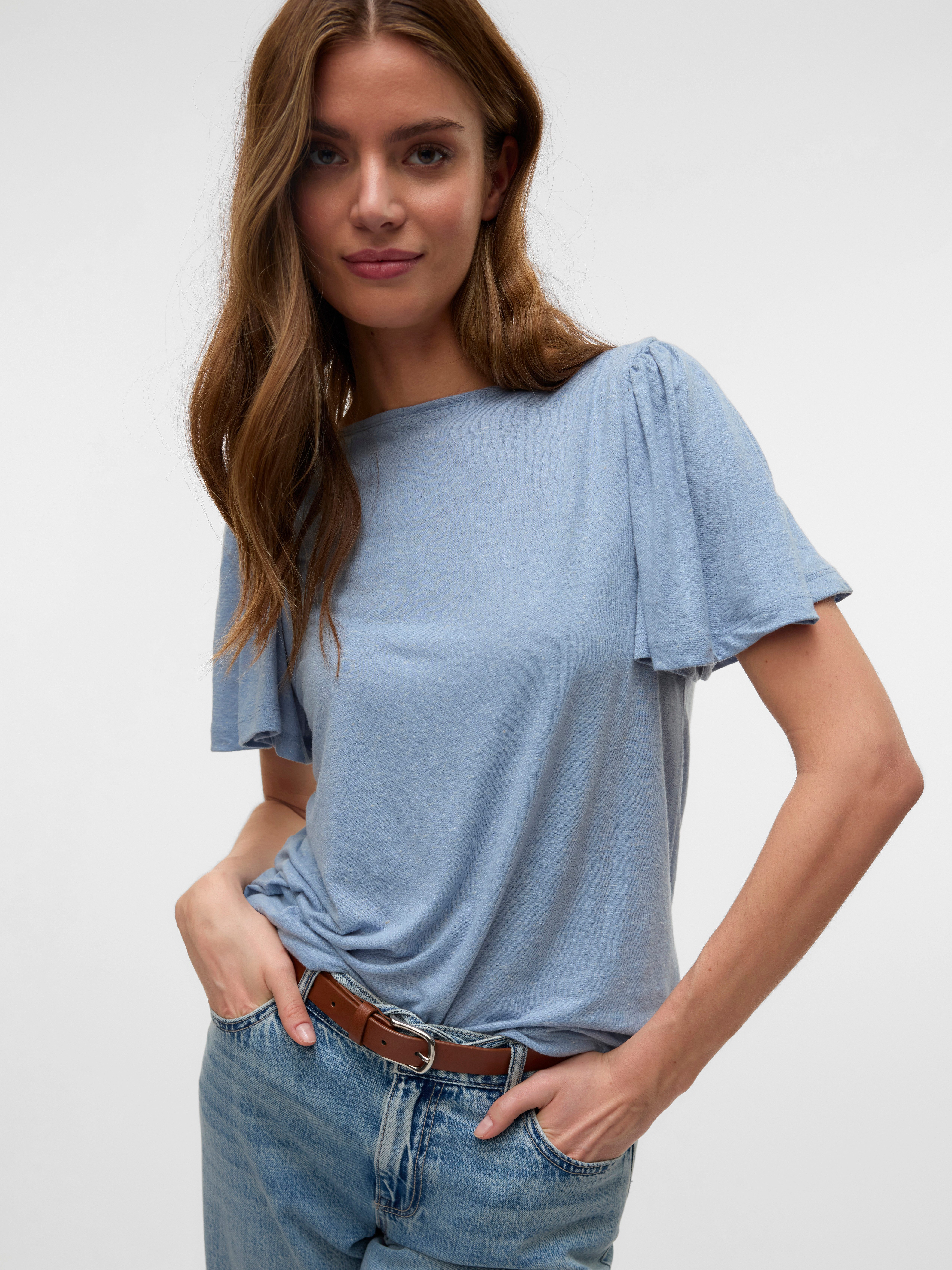 Vero Moda Shirt met korte mouwen VMPALOMA ONELLA SS BOATNECK TOP VMA NOOS