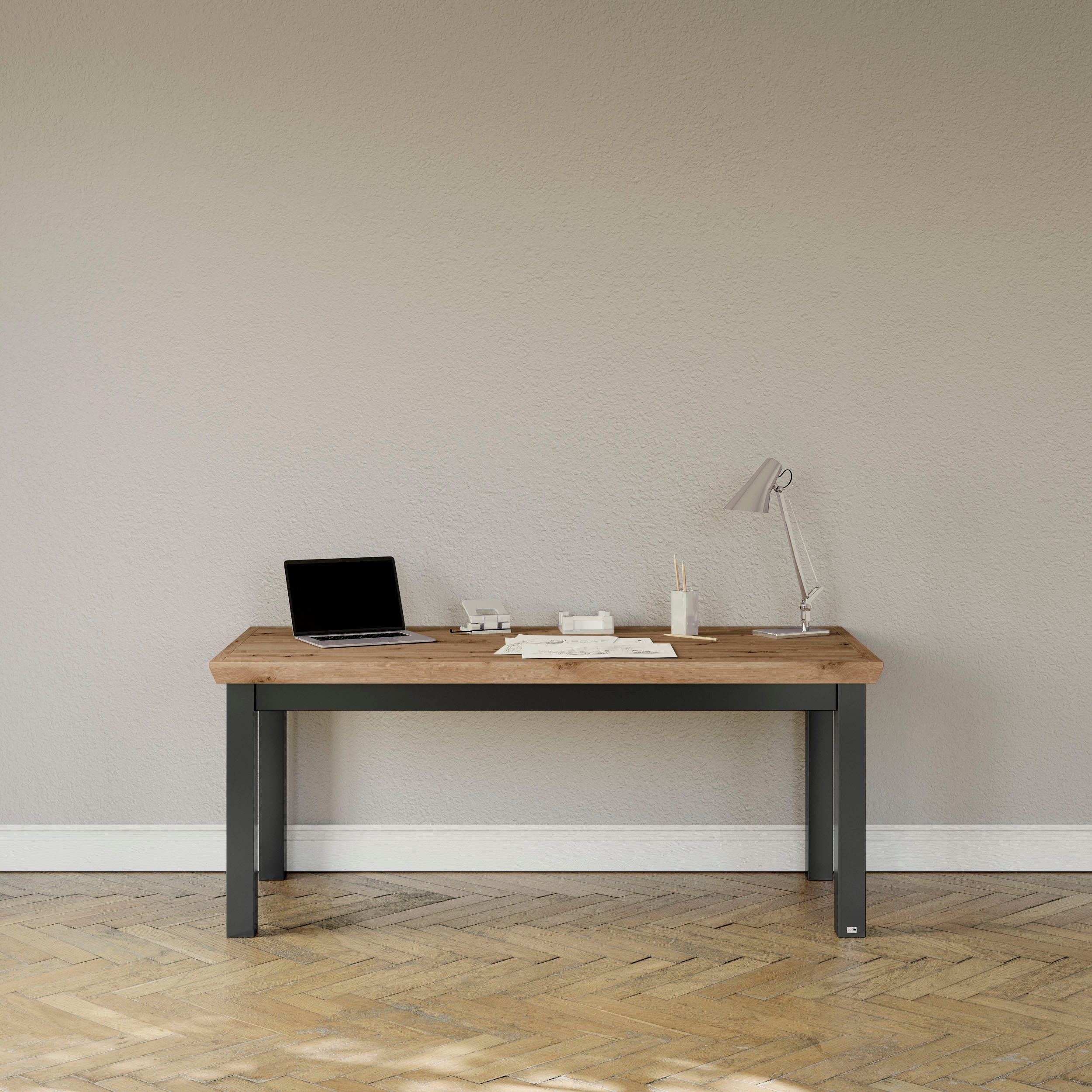 set one by Musterring Bureau York In landhuisstijl, verkrijgbaar in 3 kleuren, breedte 180 cm bureaus grijs