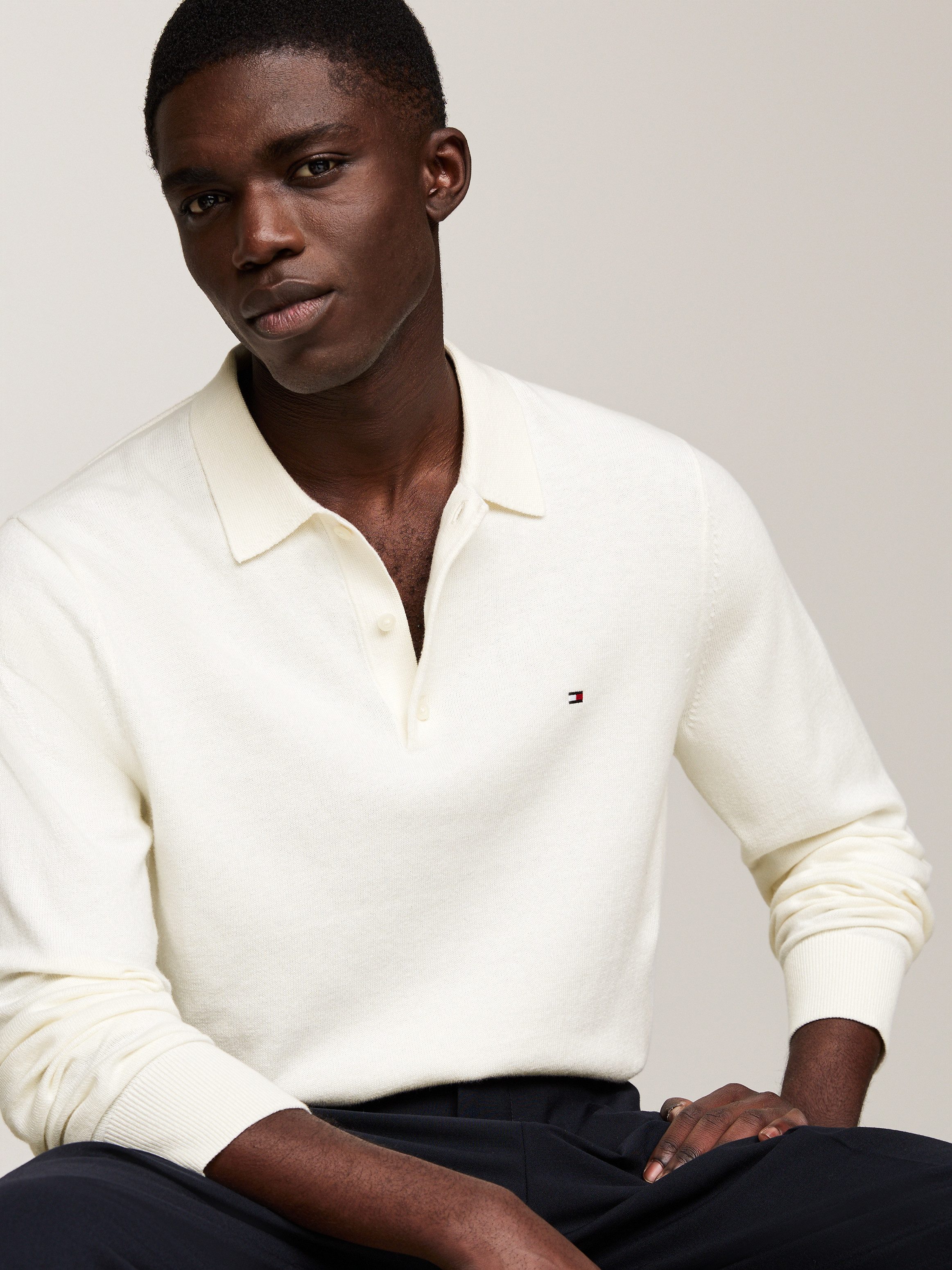 Tommy Hilfiger Trui met polokraag PIMA ORG CTN CASHMERE LS POLO