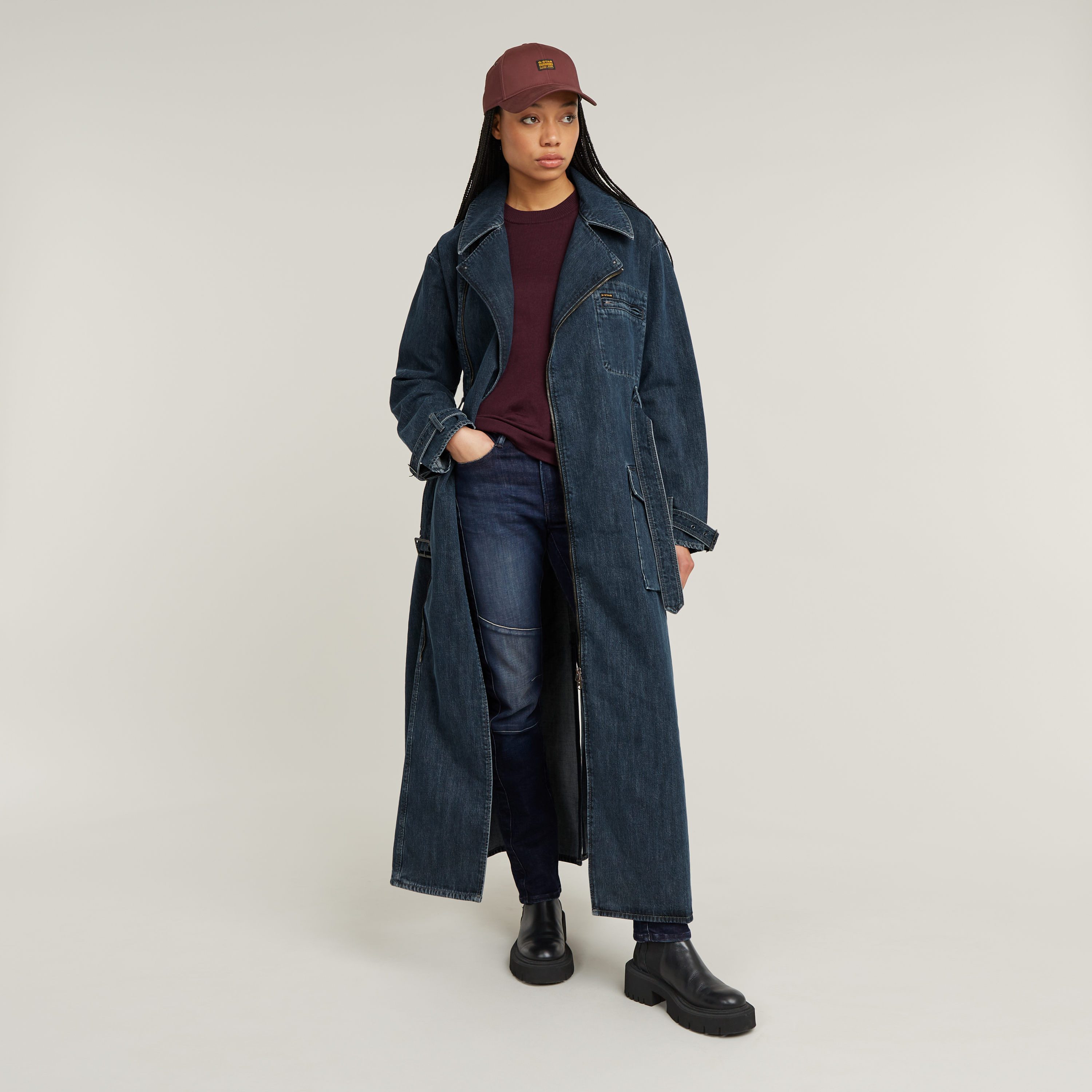 G-Star RAW Bikerjack Long Biker Trench met verstelbaar tailleceintuur
