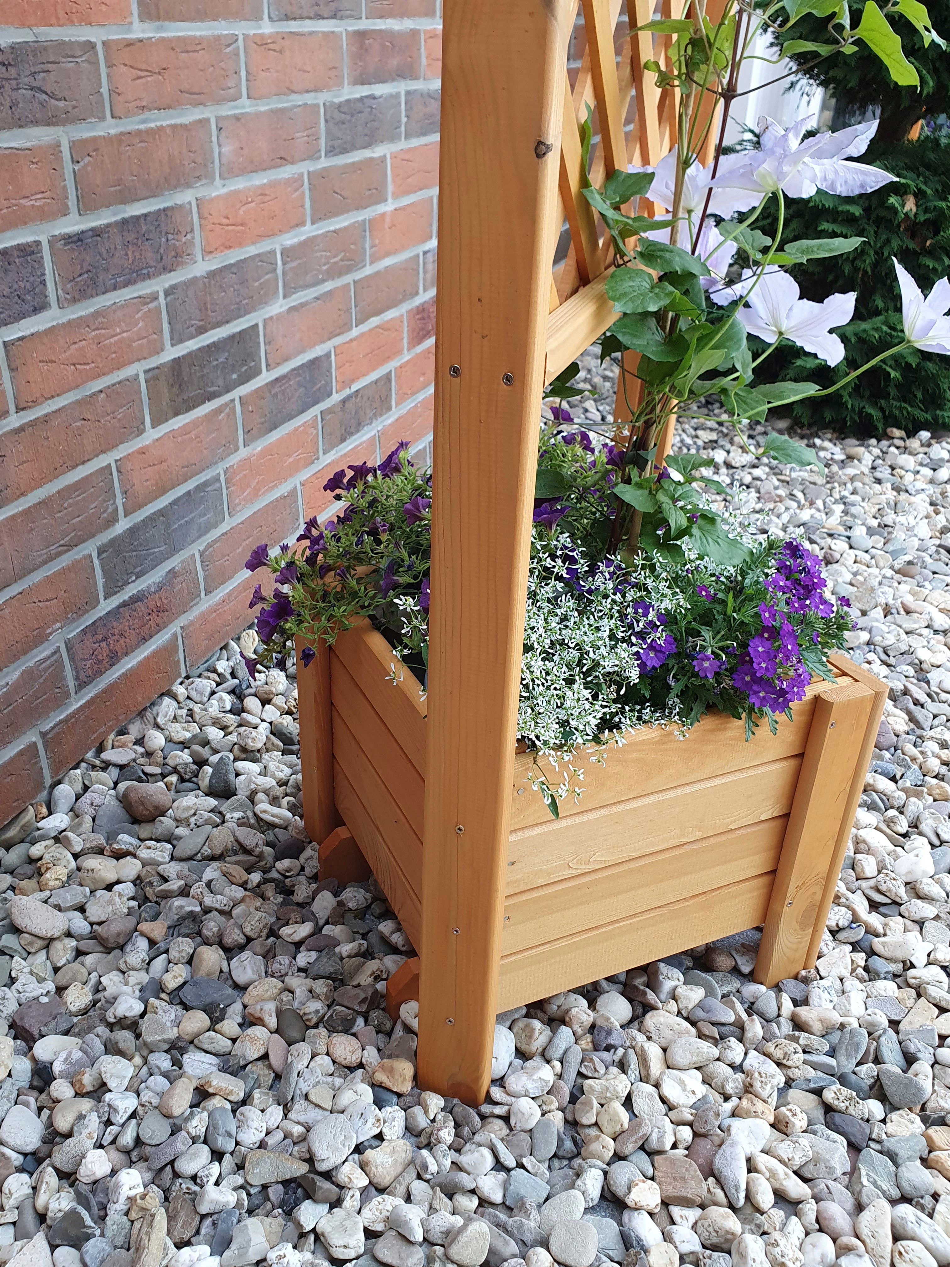 promadino Rek Hoektrellis met plantenbak, bxdxh: 54x54x210 cm