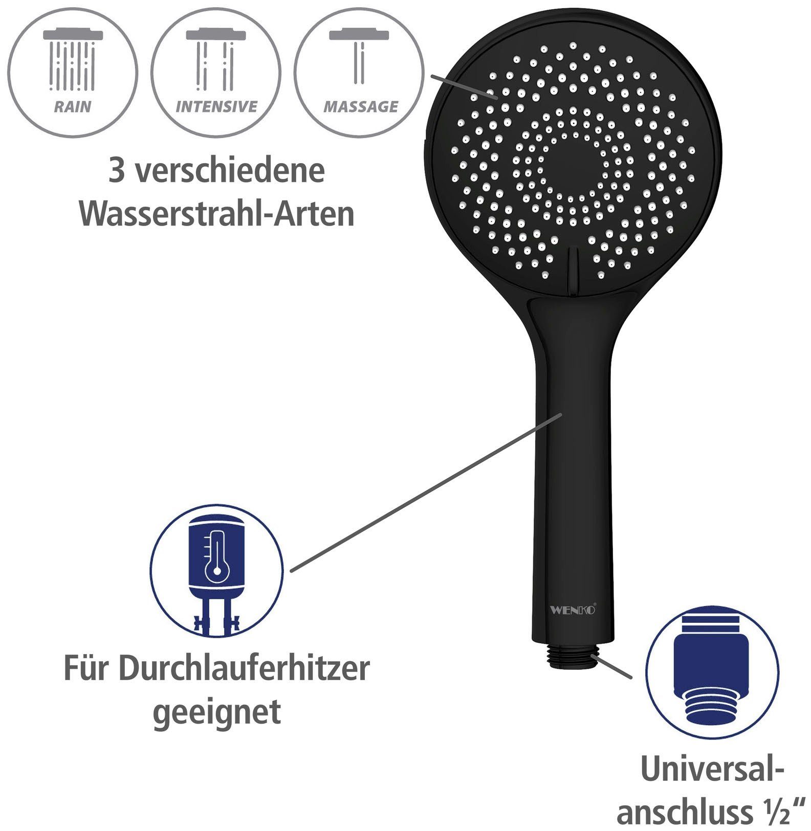 WENKO Handsproeier Watersaving Matzwart , Ø 11 cm (1-delig)