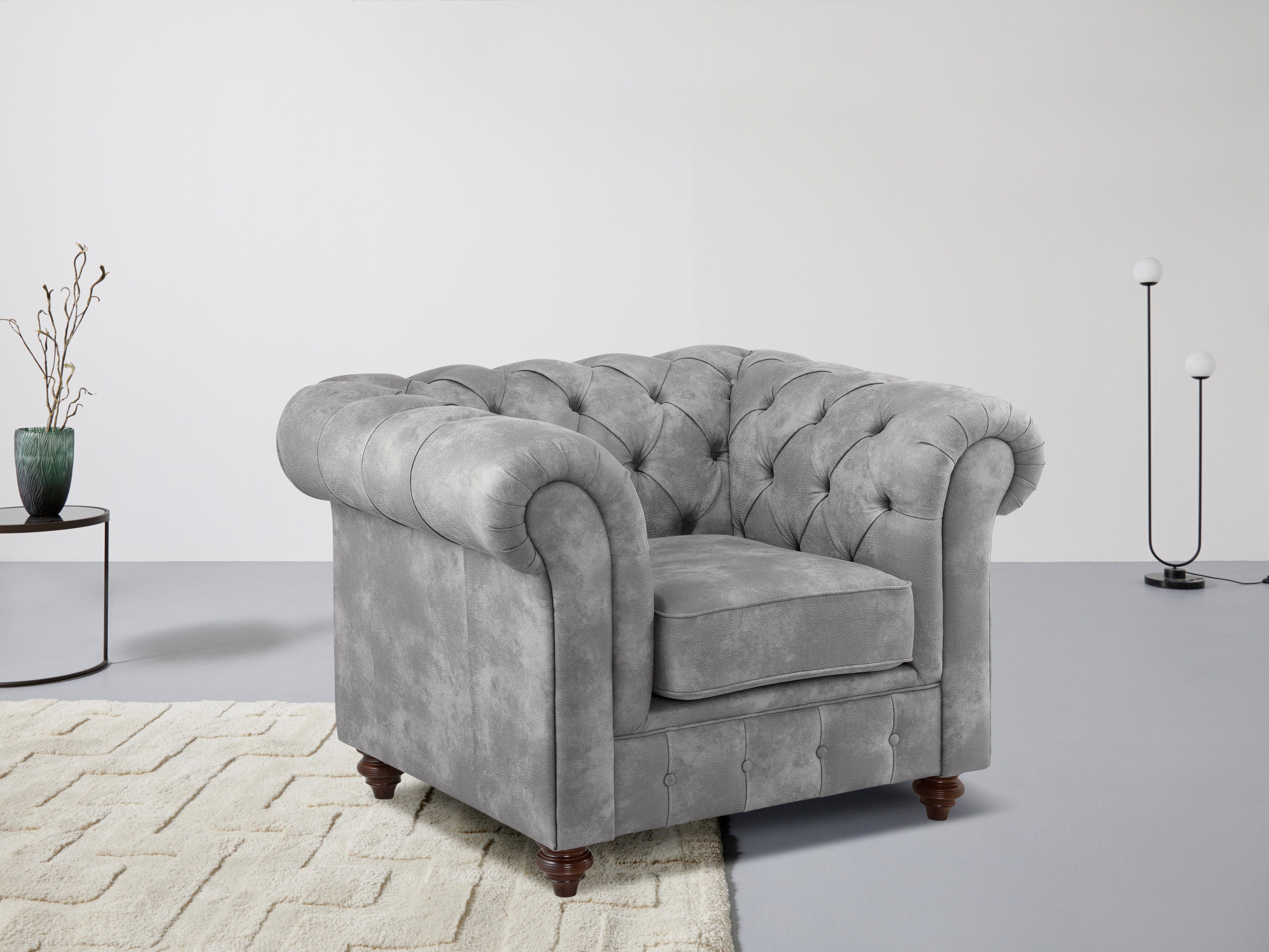 Premium collection by Home affaire Fauteuil CHESTERFIELD met knoopsluiting, ook in leer