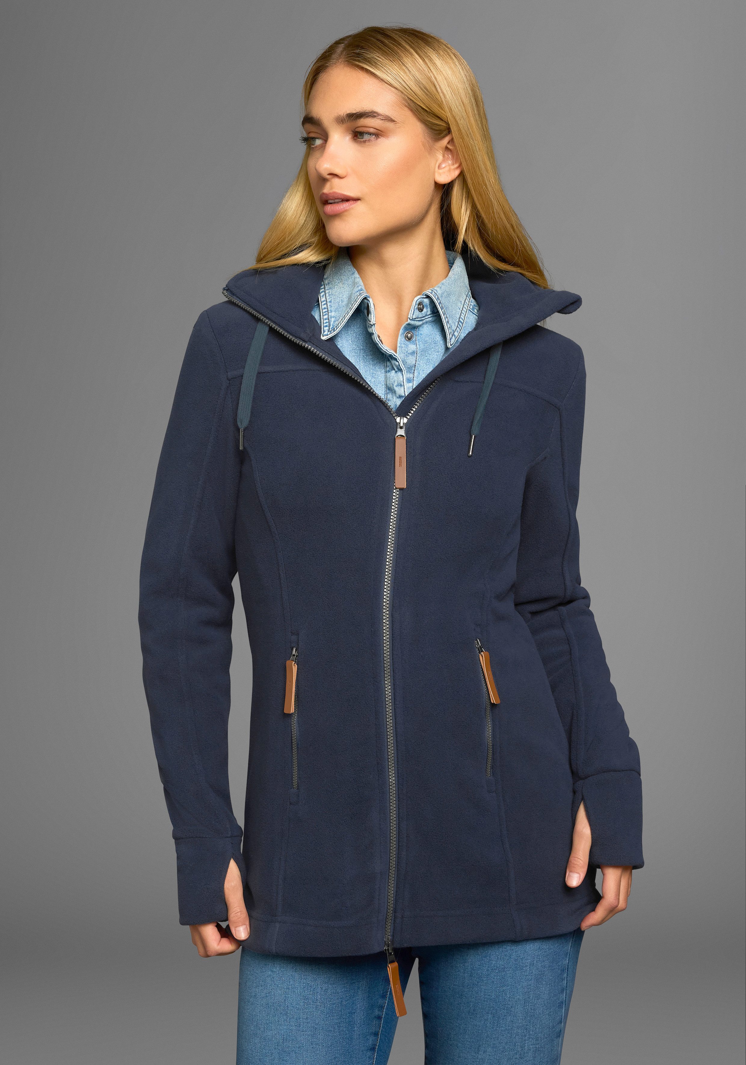 Polarino Fleecejack van fleece, ademend, sneldrogend