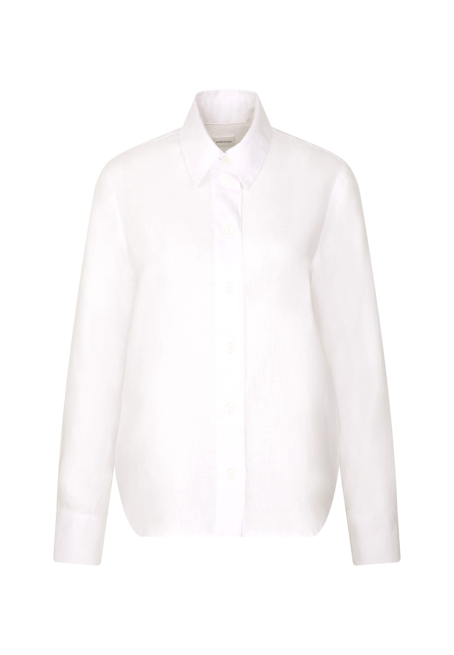 seidensticker Overhemdblouse Zwarte roos Lange mouwen kraag uni