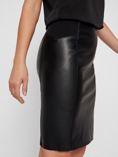 Vero Moda Imitatieleren rok VMBUTTERSIA HW COATED SKIRT NOOS