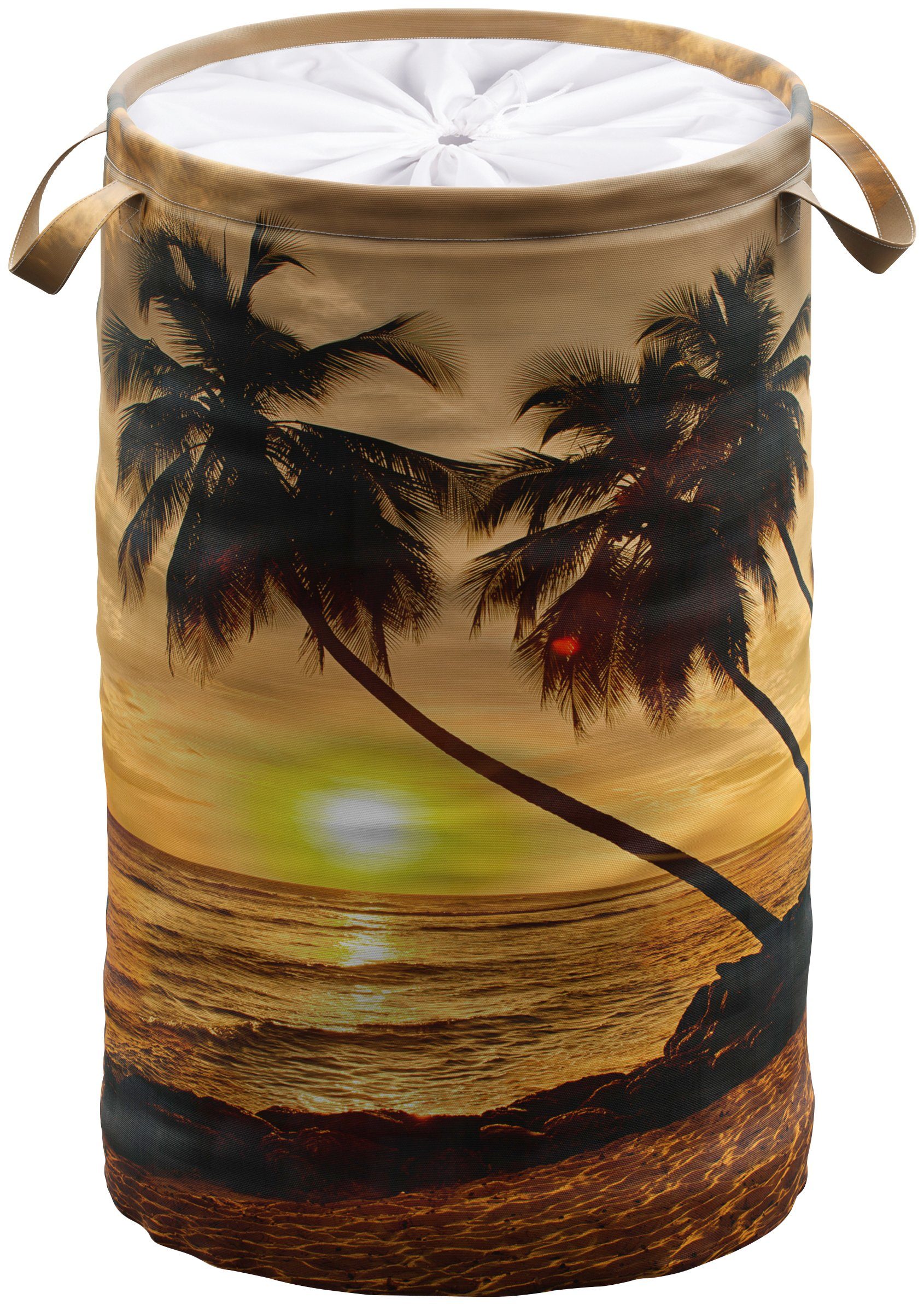 Sanilo Wasmand Summer 60 liter, opvouwbaar, met bescherming tegen inkijk wasmanden oranje