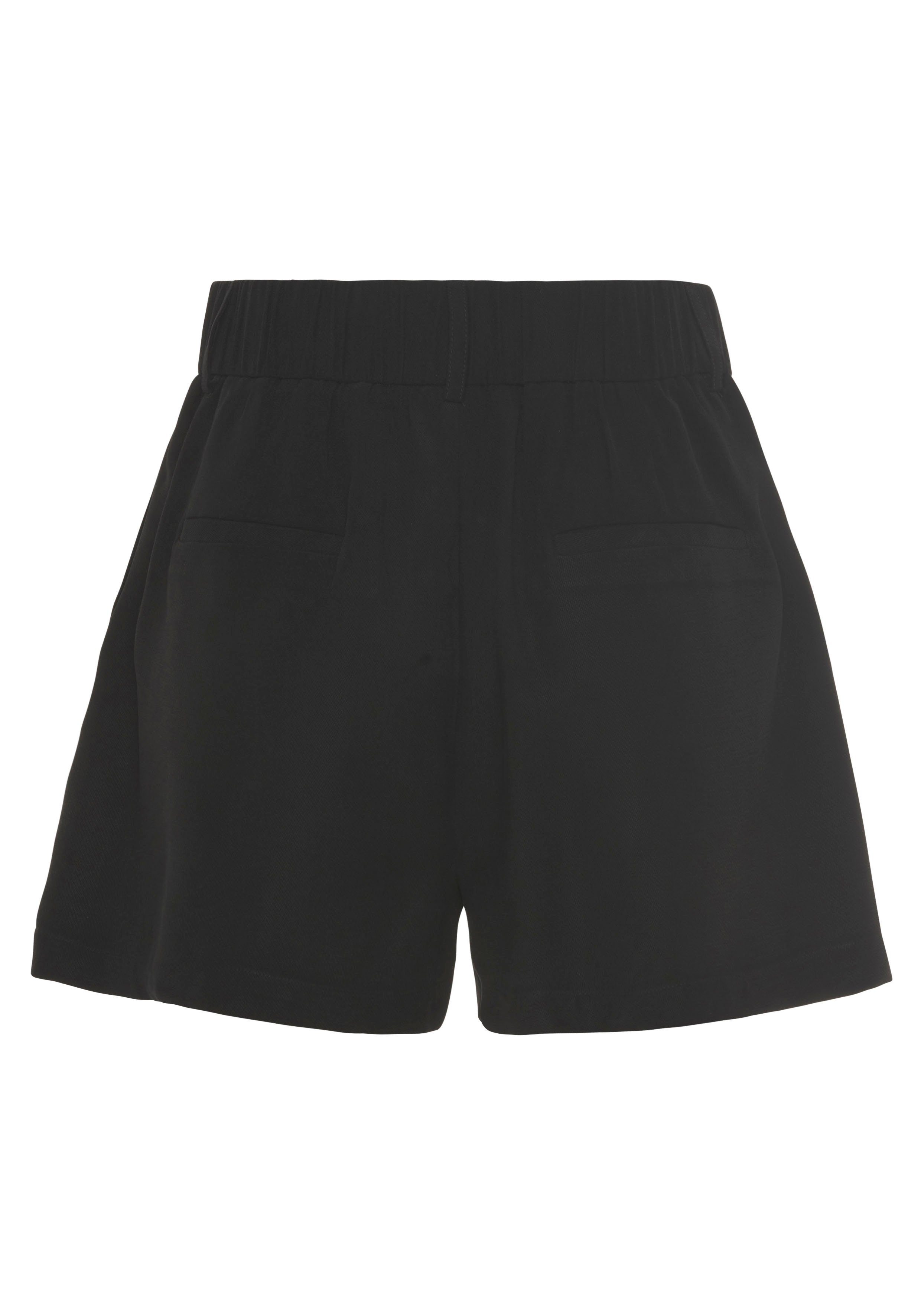 Lascana Geweven short met plooien, korte stofbroek met zakken, elegant