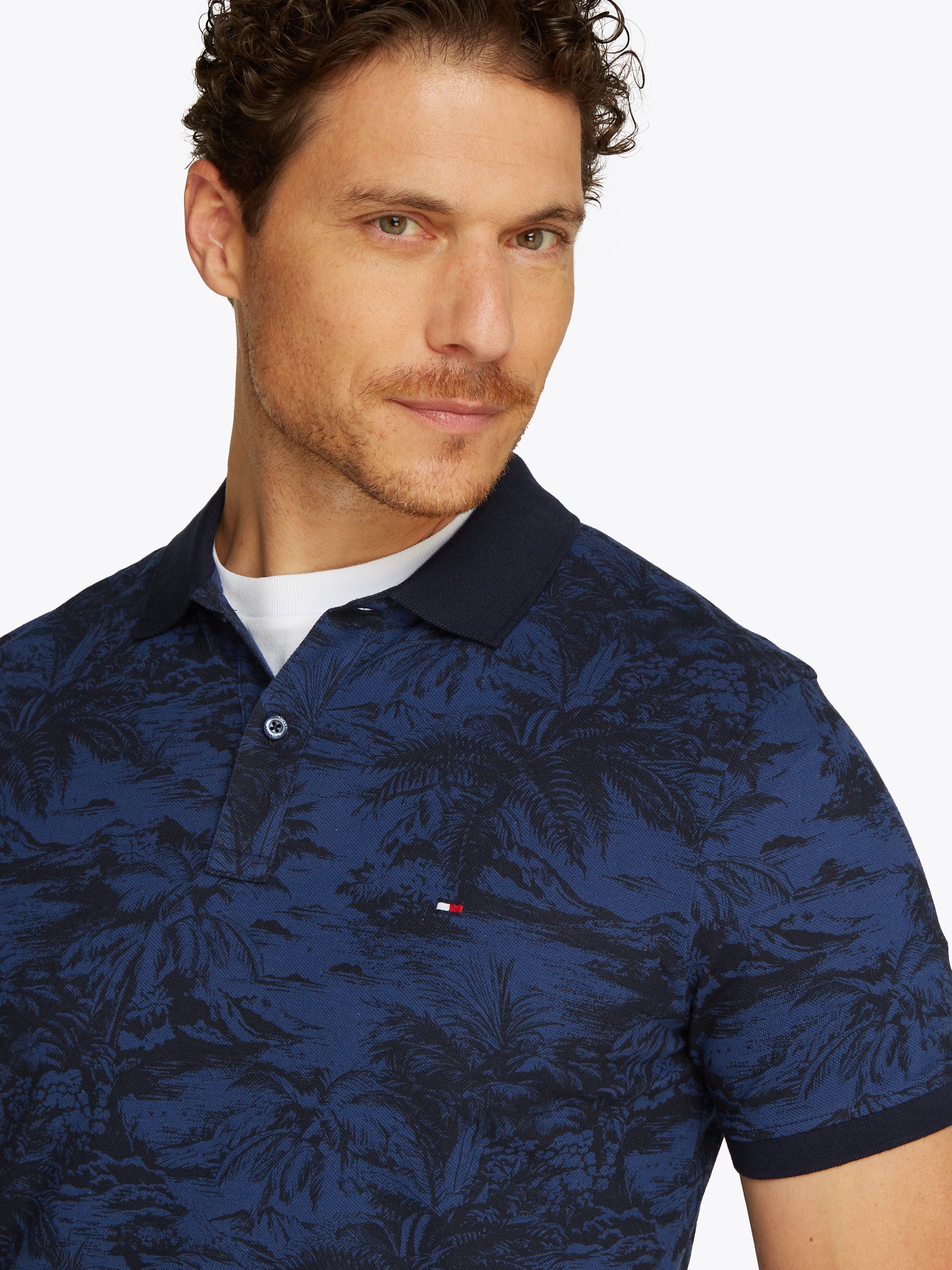 Tommy Hilfiger Poloshirt ALL OVER PRINT LINEN REG POLO